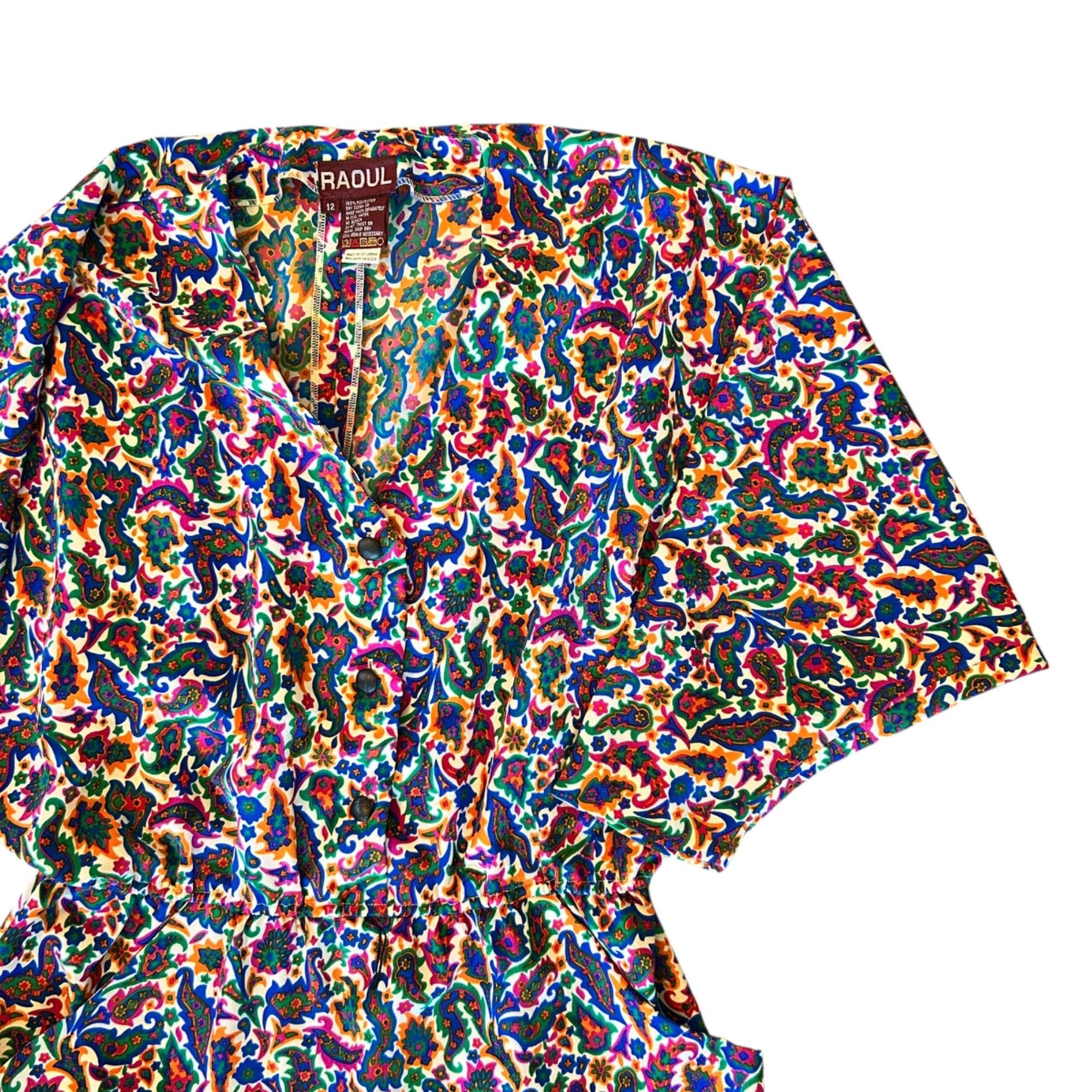 Vintage Vintage Raoul All Over Paisley & Floral Print Groovy Eclecti Size XL / US 12-14 / IT 48-50 - 5 Thumbnail