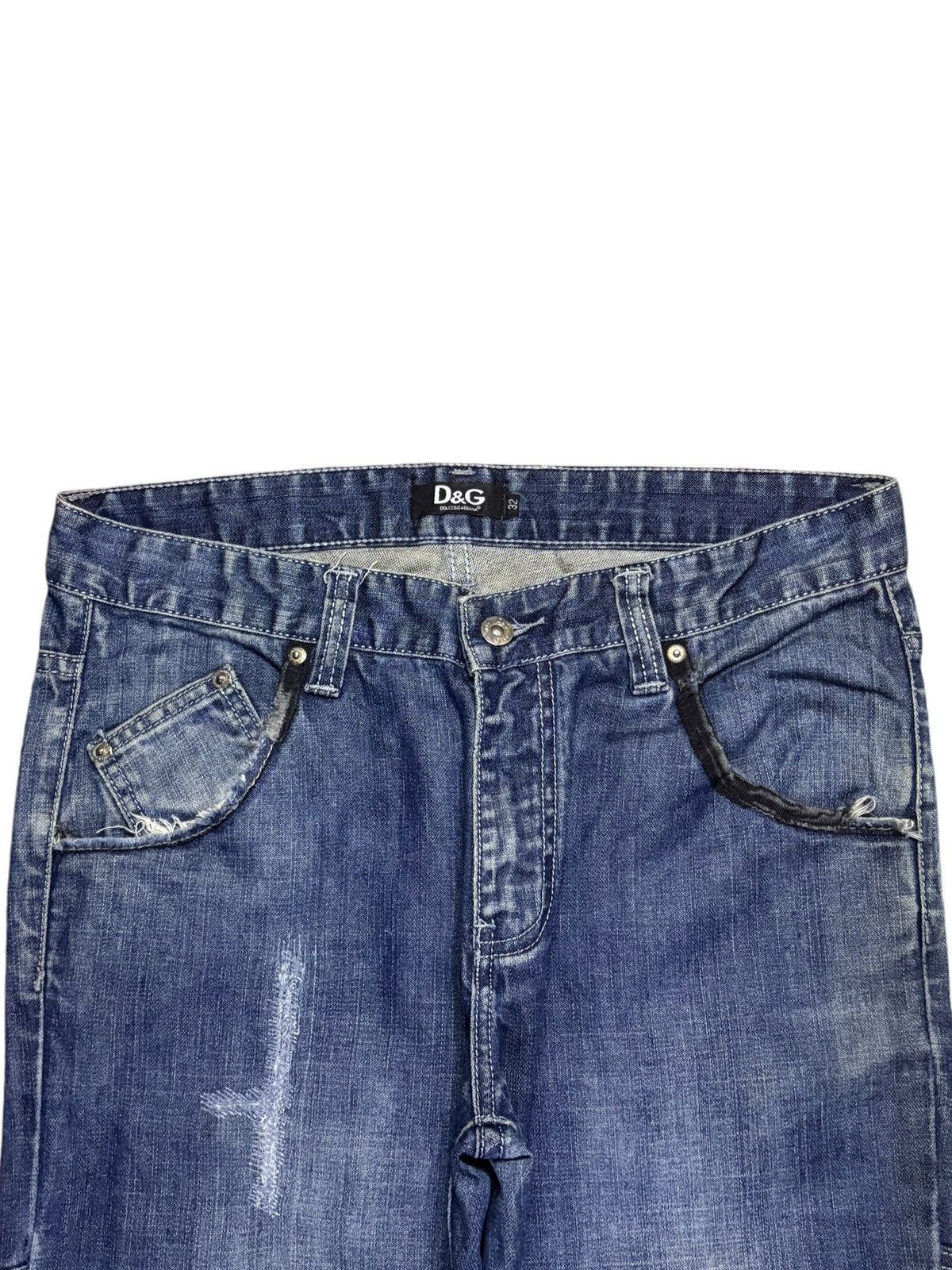 Dolce & Gabbana Vintage Dolce Gabbana Blue Wash Distressed Jeans Size US 33 - 4 Thumbnail