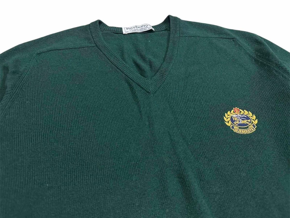 Burberry × Vintage 🔥Vintage Burberrys Lambswool Sweater Forest Green Size US XL / EU 56 / 4 - 6 Thumbnail