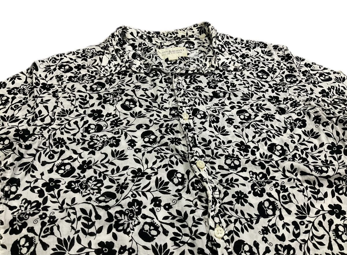 Denim & Supply Ralph Lauren × Hysteric Glamour × Japanese Brand 🔥Sick Y2K Denim Supply Ralph Lauren Floral Skull Shirt Size US M / EU 48-50 / 2 - 1 Thumbnail