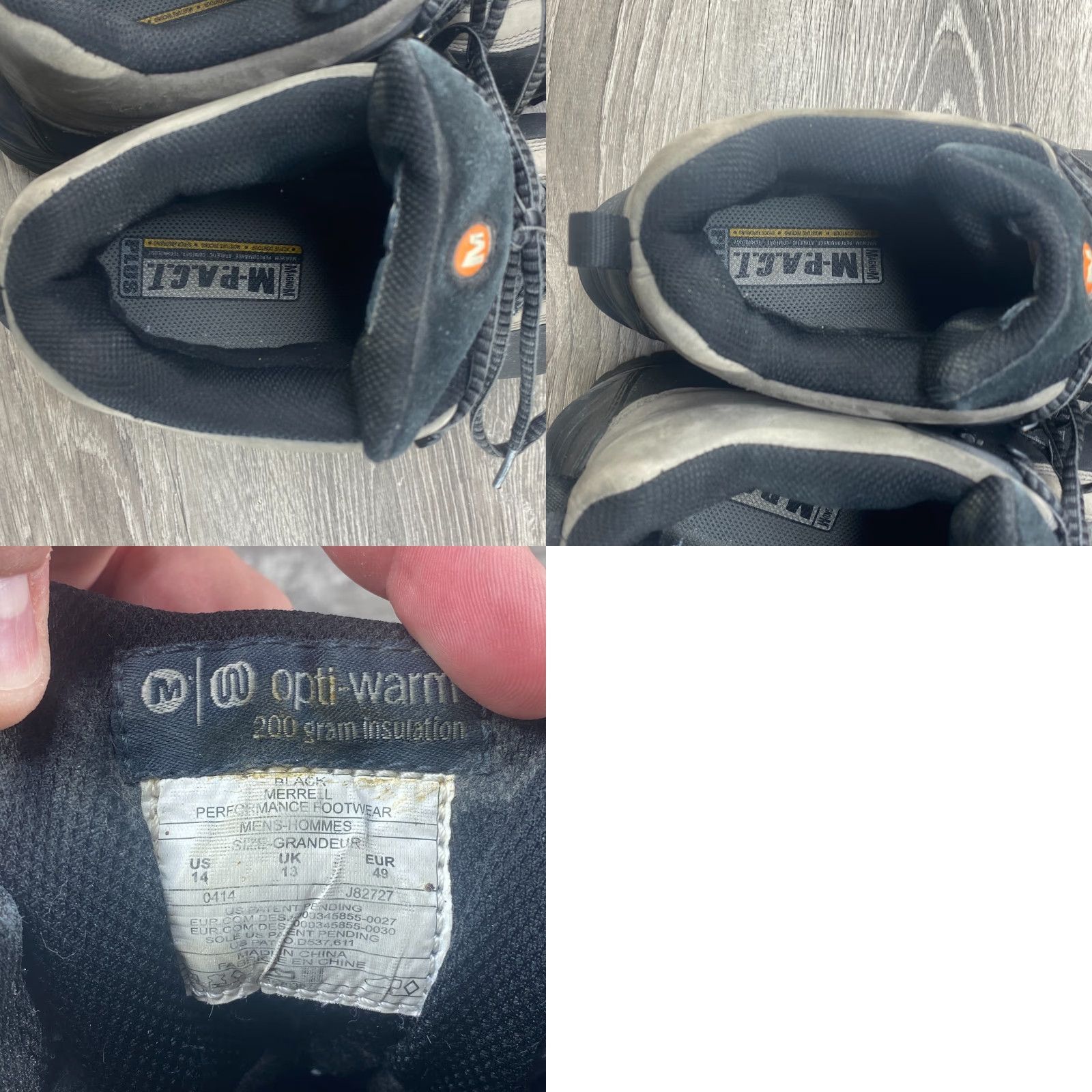 Merrell Merrell Mens 14 Boots Waterproof Continuum Opti Warm Winter Hiking Vibram Sole 200 G Insulation Black Gray Size US 13 / EU 46 - 8 Thumbnail