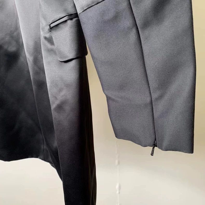 HELMUT LANG A satin waistcoat is an expensive long suit