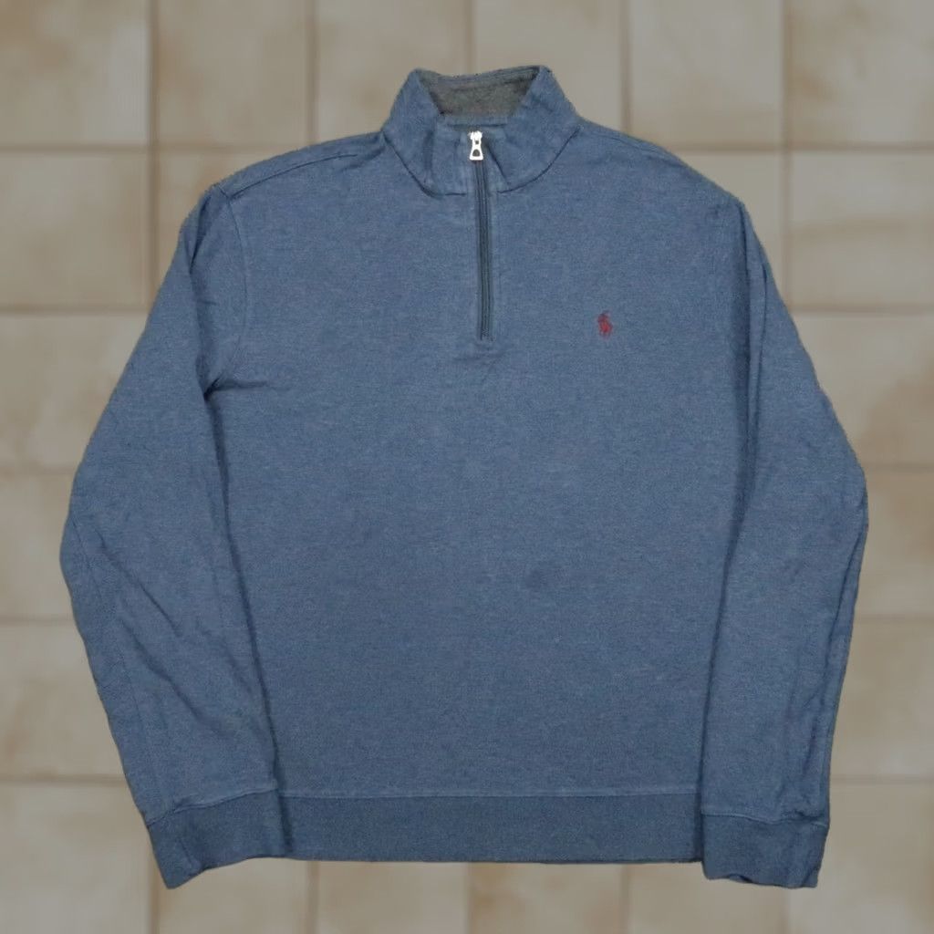 Polo Ralph Lauren Polo Ralph Lauren Pullover Sweater 1/4 Zip Mens L Blue Knit Mock Neck Jacket/Coat Style Shirt? Size US L / EU 52-54 / 3 - 1 Thumbnail