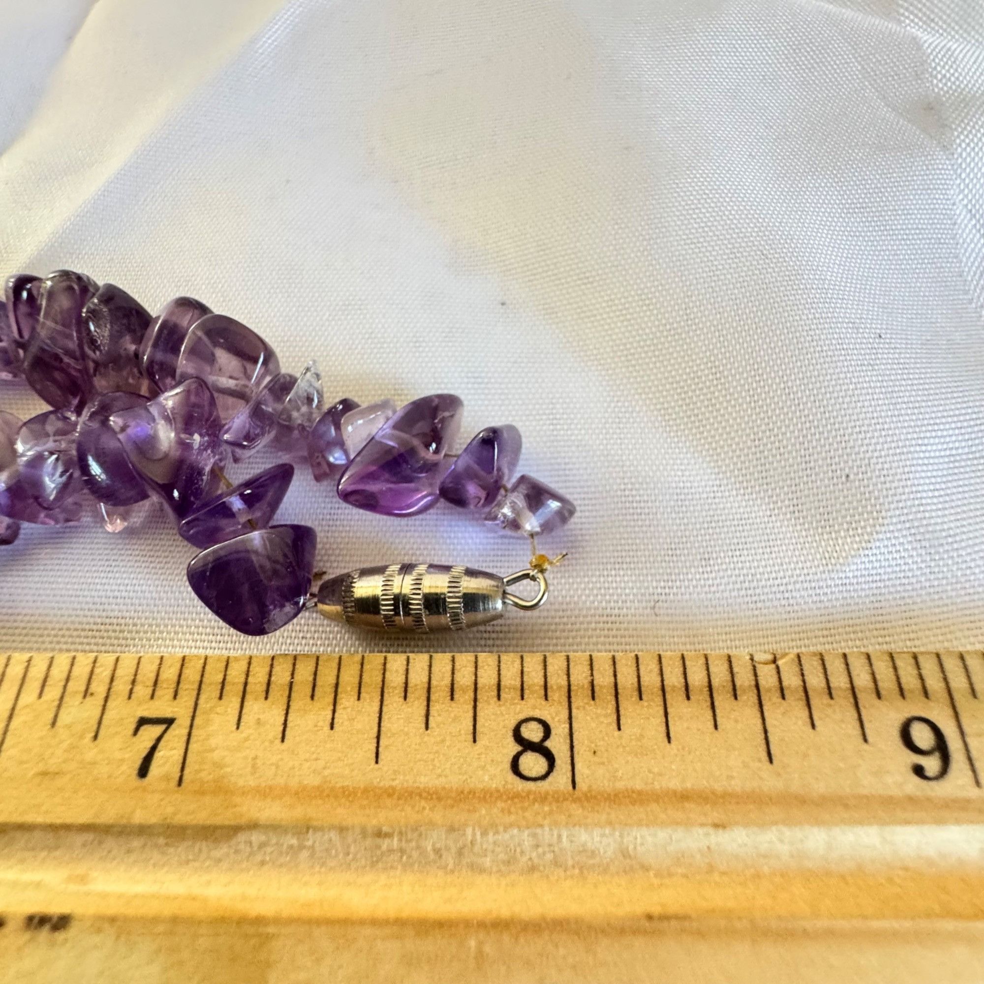 Vintage Amethyst Gemstone Necklace February Birthstone Tumbled Purpl Size ONE SIZE - 5 Thumbnail