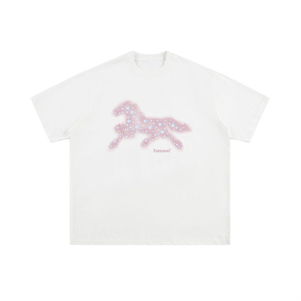 Japanese Brand Casual Loose-fitting Men's Hip Hop Horse Print T-shirt Size US M / EU 48-50 / 2 - 1 Thumbnail