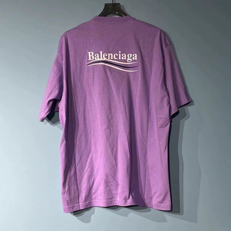 Balenciaga Balenciaga latest purple embroidered cola logo short sleeve Size US M / EU 48-50 / 2 - 2 Thumbnail
