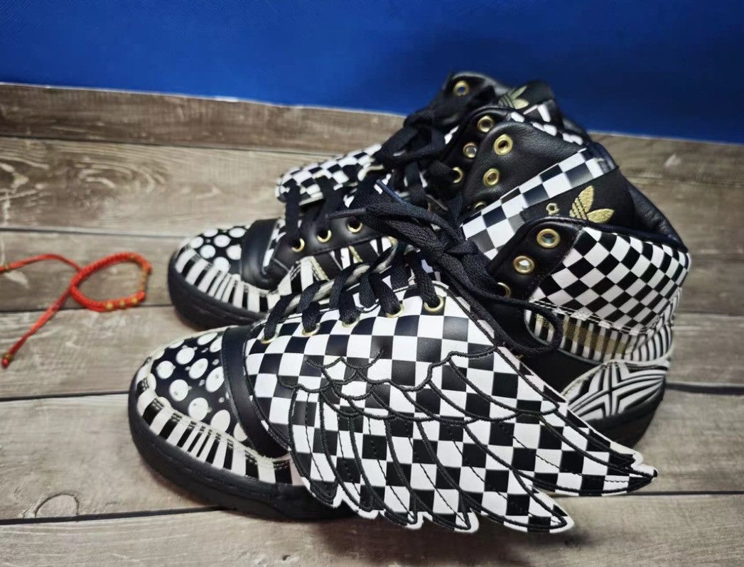 Adidas × Jeremy Scott jeremy scott x adidas wings black white op art sneakers Size US 8.5 / EU 41-42 - 3 Thumbnail