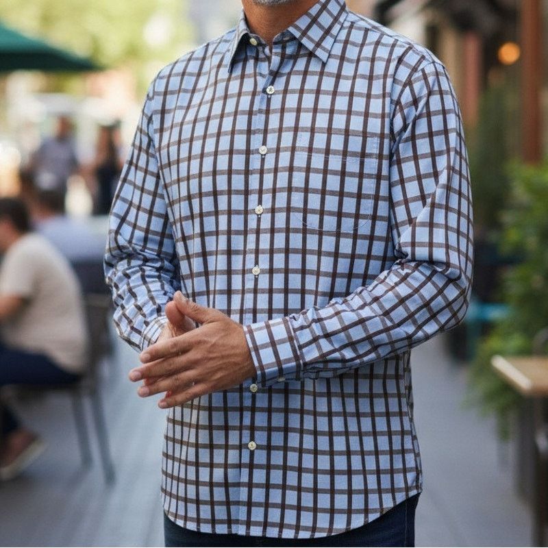 Peter Millar Peter Millar Shirt XL Hidden Button down Check Long Sleeve Size US XL / EU 56 / 4 - 1 Thumbnail