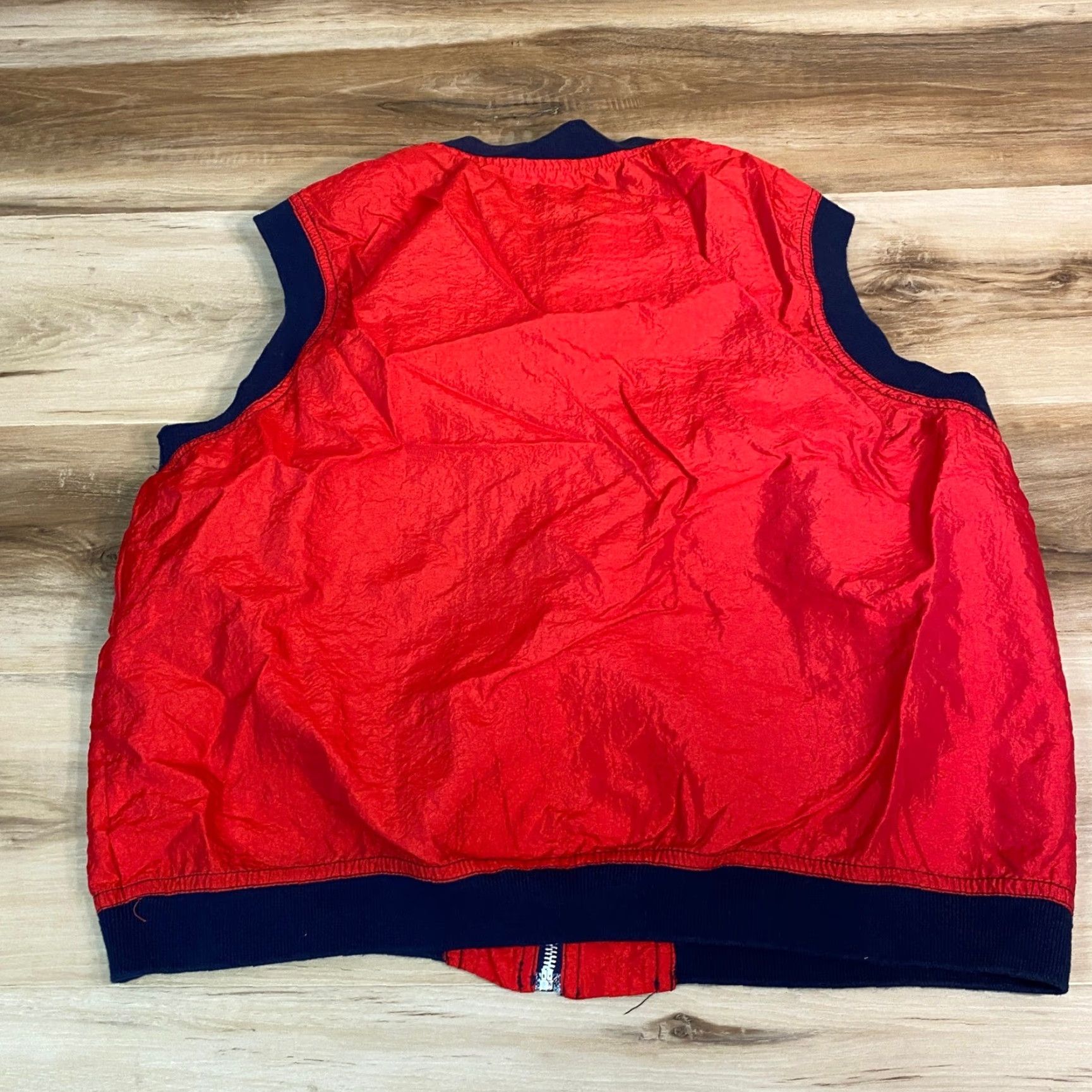 Vintage VINTAGE Carole Little Sport Vest Bomber Women's XL Red Navy Blue Zip Pockets Nylon Lightweight USA Made Size XL / US 12-14 / IT 48-50 - 6 Thumbnail
