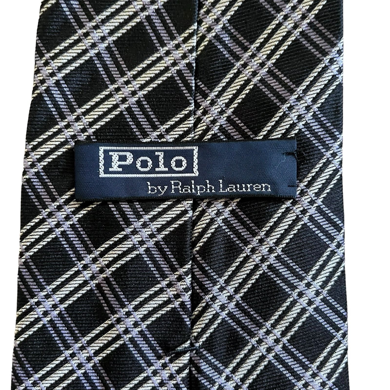 Polo Ralph Lauren × Vintage Polo Ralph Lauren Vintage Jacquard Plaid Check Wide Silk Tie Size ONE SIZE - 5 Thumbnail