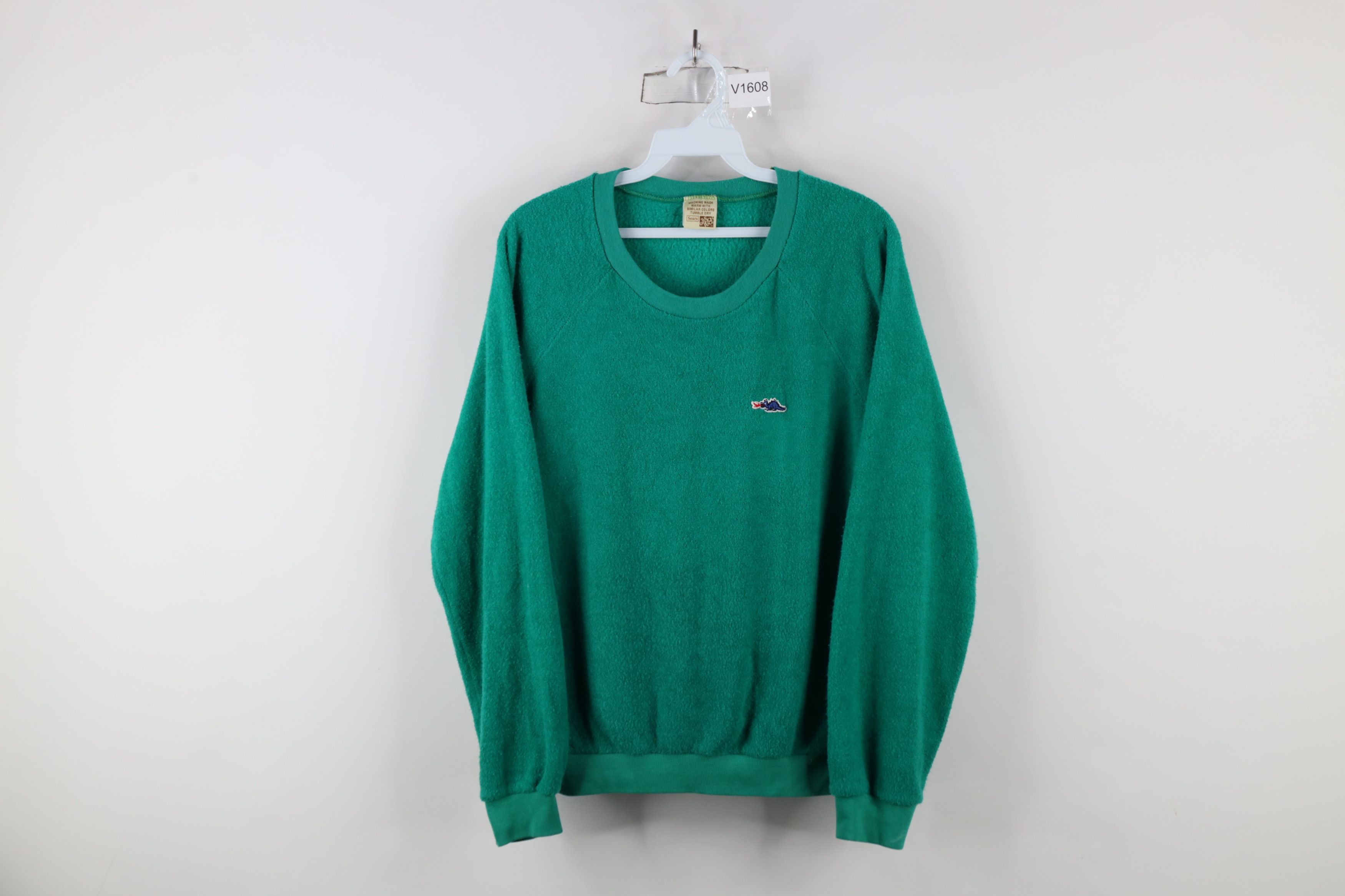 Vintage Vintage 70s Streetwear Cloth Crewneck Sweatshirt Green USA Size L / US 10 / IT 46 - 1 Thumbnail
