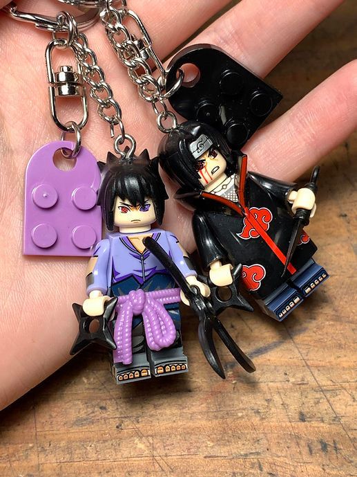 Anime Naruto Sasuke Itachi Uchiha minifigure keychain anime Size ONE SIZE - 1 Thumbnail