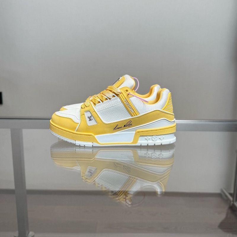 Louis Vuitton Louis Vuitton Yellow White Low-Top Sneakers - Size US 9 / EU 42 - 7 Thumbnail