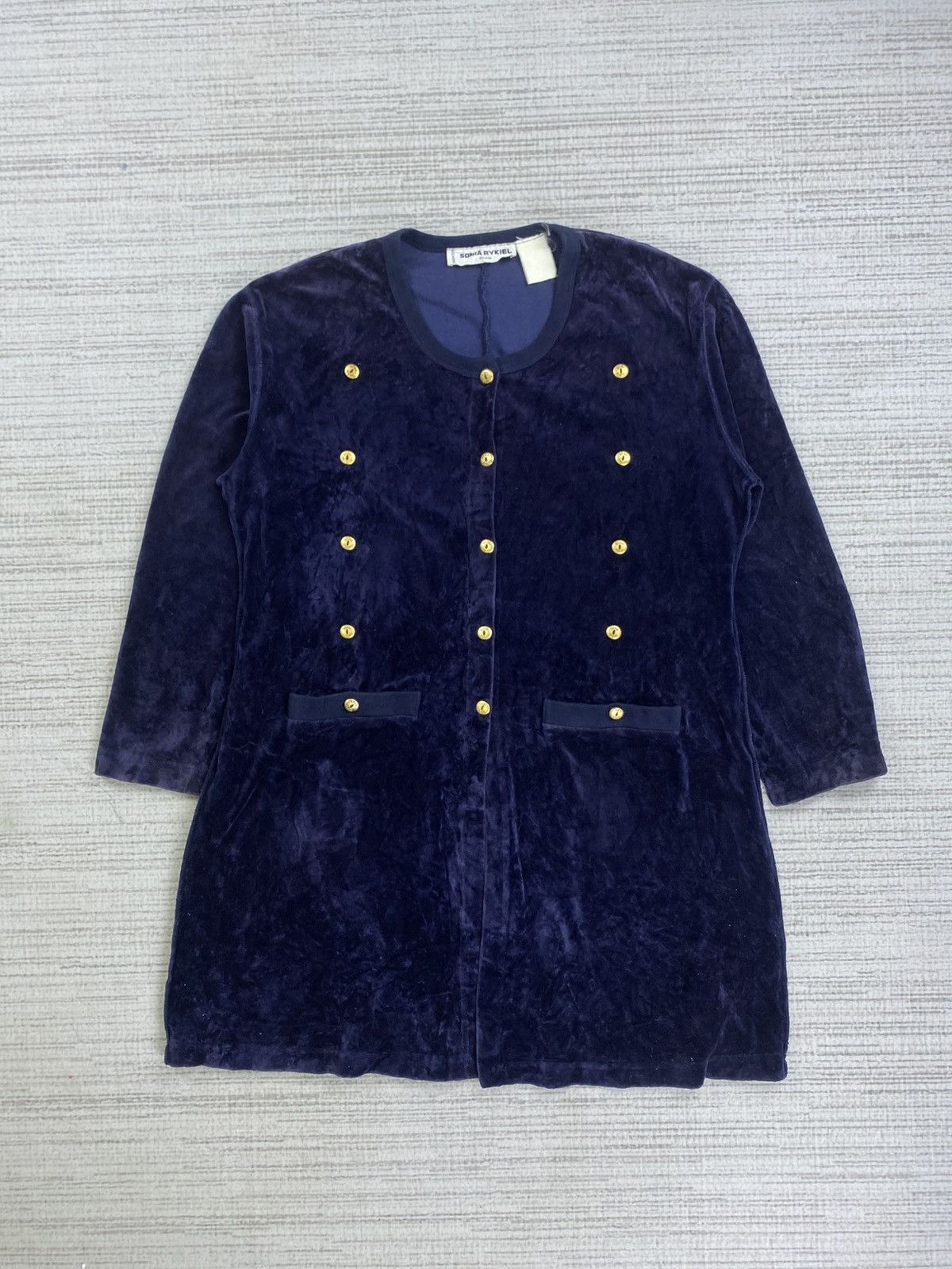 Sonia Rykiel Vintage Sonia Rykiel France Luxury Velvet Multibutton Jacket Size L / US 10 / IT 46 - 1 Thumbnail