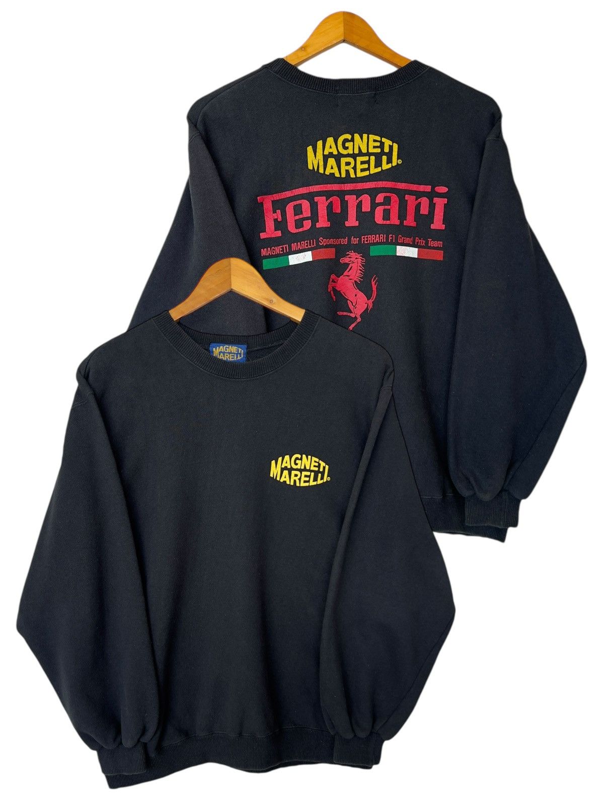 Vintage Vintage 80s Ferrari Magneti Marelli Formula 1 Sweatshirt Size US M / EU 48-50 / 2 - 1 Thumbnail