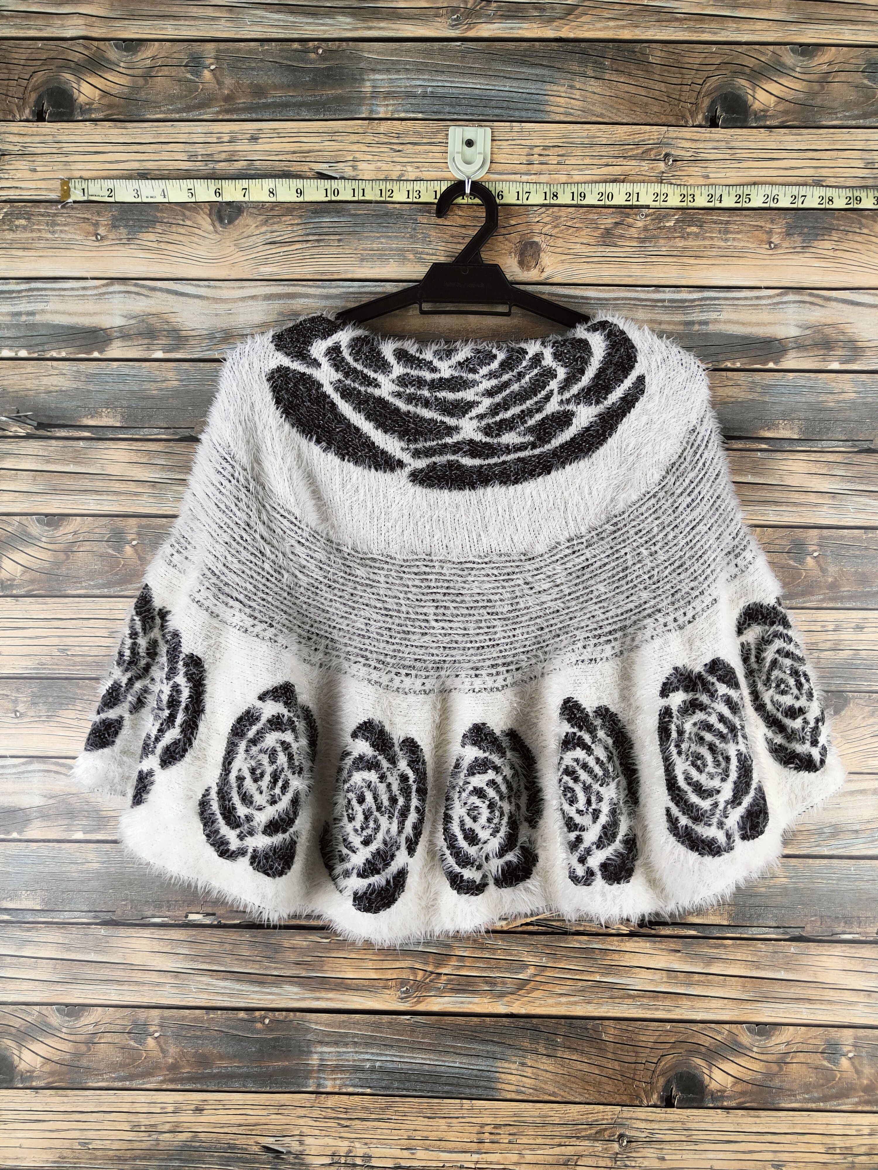 Japanese Brand DL Todo Black White Fur Mohair Knitwear #46-985 Size S / US 4 / IT 40 - 7 Thumbnail