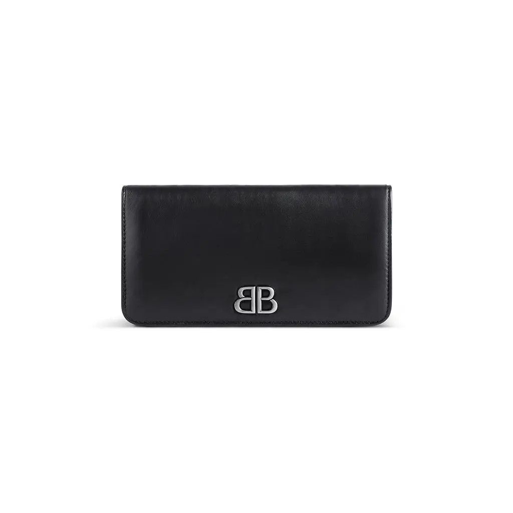 Balenciaga o1srvl11e0925 Size: OS / Monaco Vertical Long Wallet Black Size ONE SIZE - 1 Thumbnail