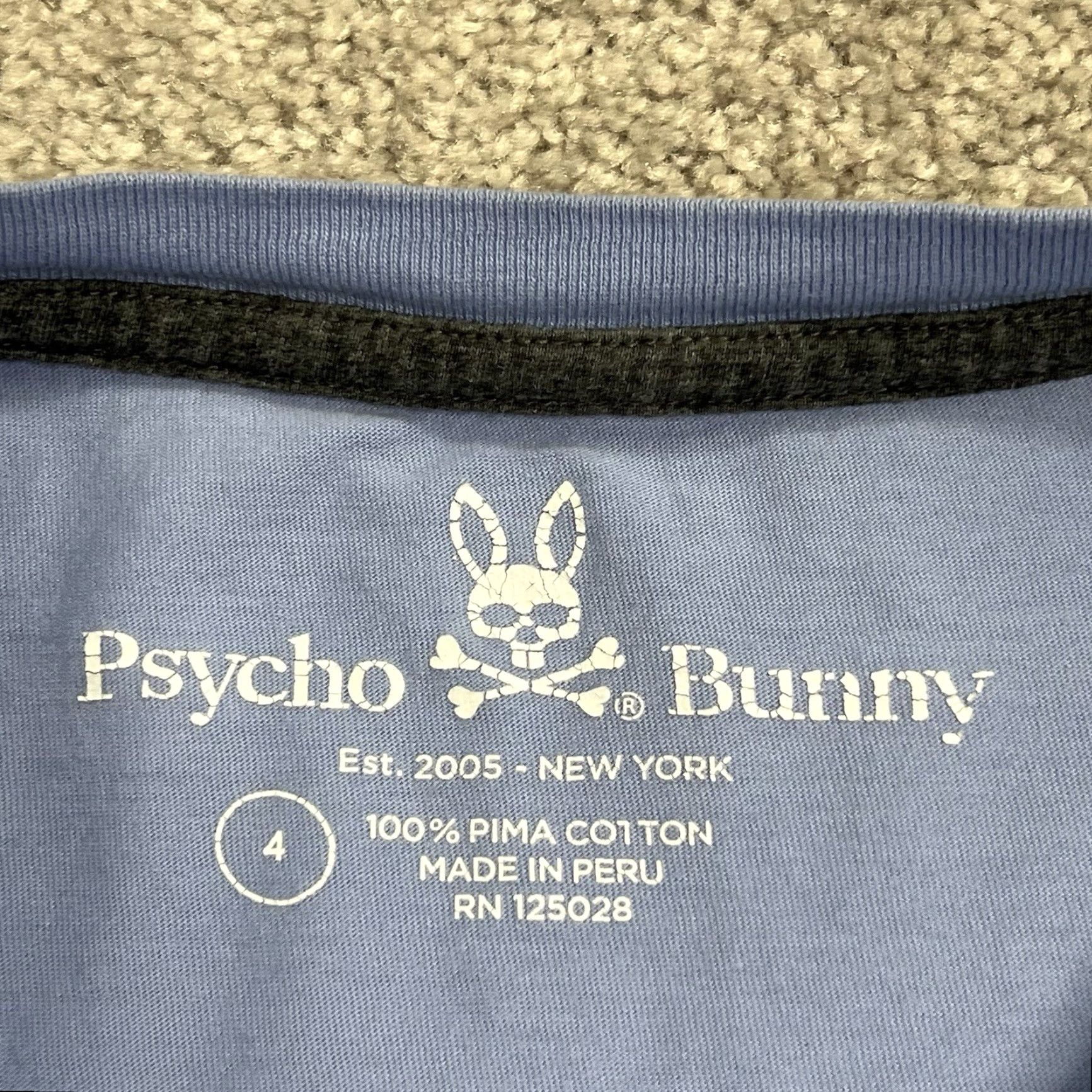 Psycho Bunny Psycho Bunny T Shirt Men Size S Light Blue Skull Crossbones Logo Crew Long Sleeve Size US S / EU 44-46 / 1 - 5 Thumbnail