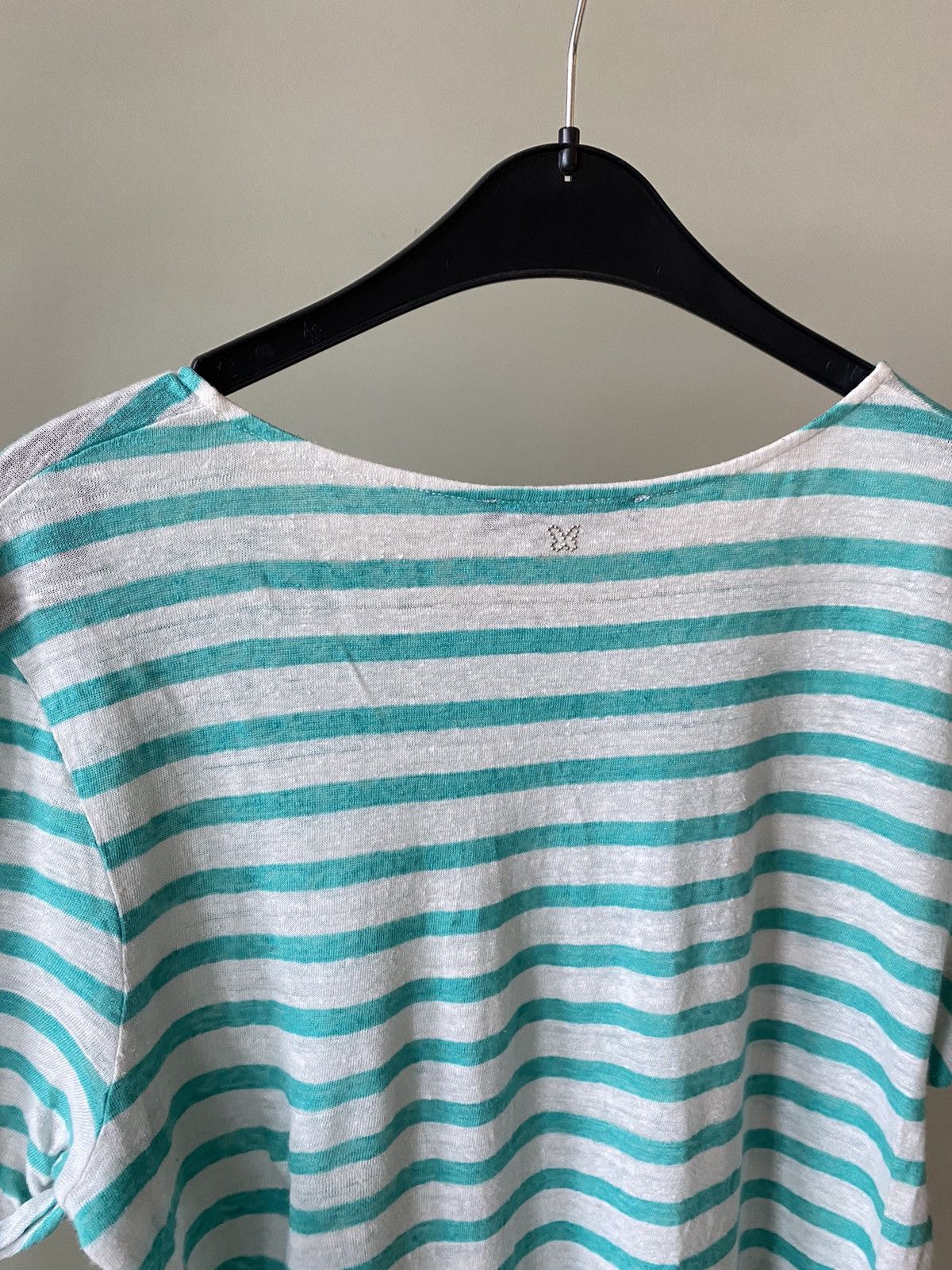 Max Mara × Weekend Max Mara Max Mara Weekend Linen stripe long t shirt vintage Size L / US 10 / IT 46 - 4 Thumbnail