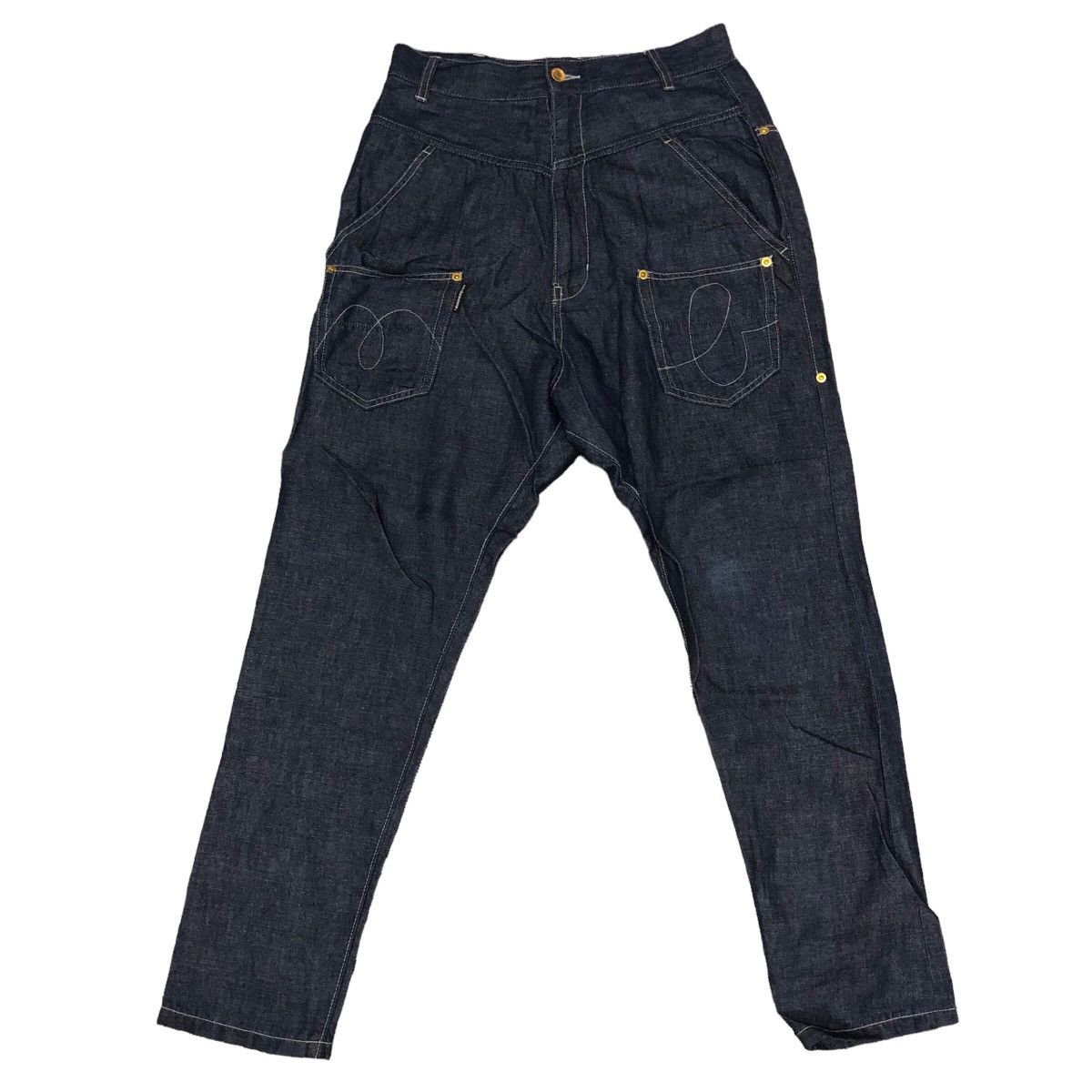 Issey Miyake Mercibeaucop Assymetrical Denim Trousers Balloons Jeans Size US 30 / EU 46 - 2 Thumbnail