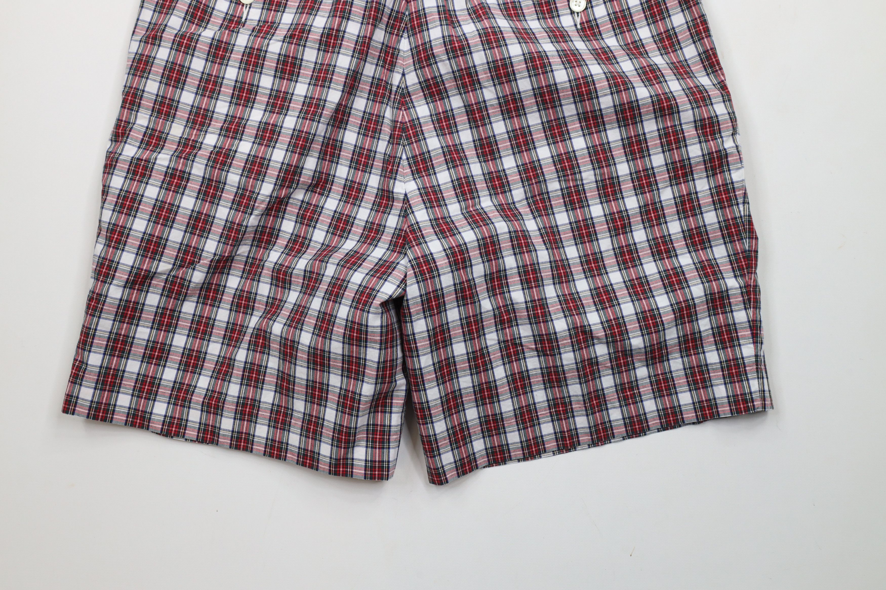 Vintage Vintage 90s Streetwear Pleated Chino Golf Shorts Red Plaid Size US 36 / EU 52 - 10 Thumbnail