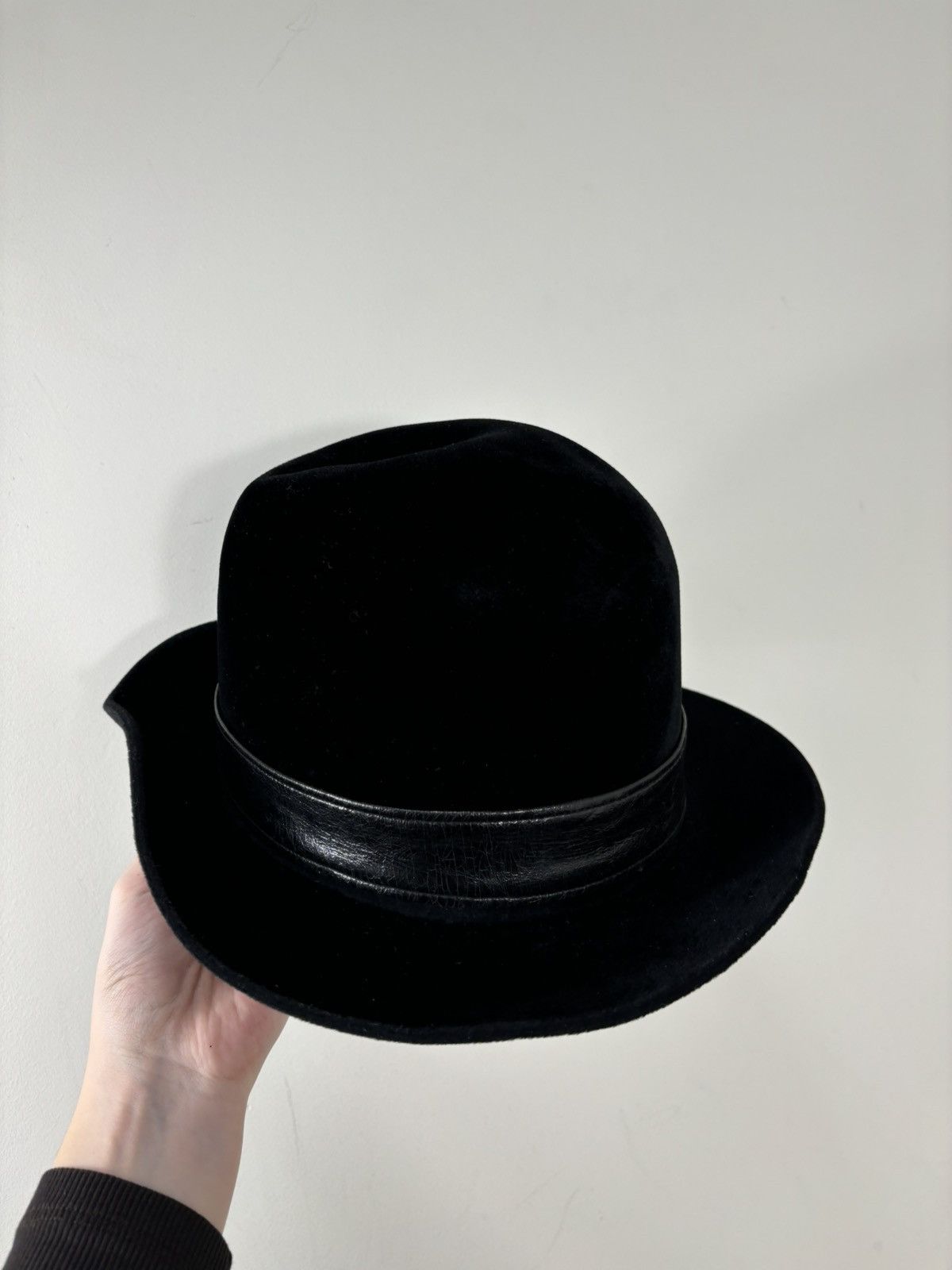 Other Vintage Huckel Alpha Men’s Black Velour Wool Felt Fedora Hat Size ONE SIZE - 14 Thumbnail