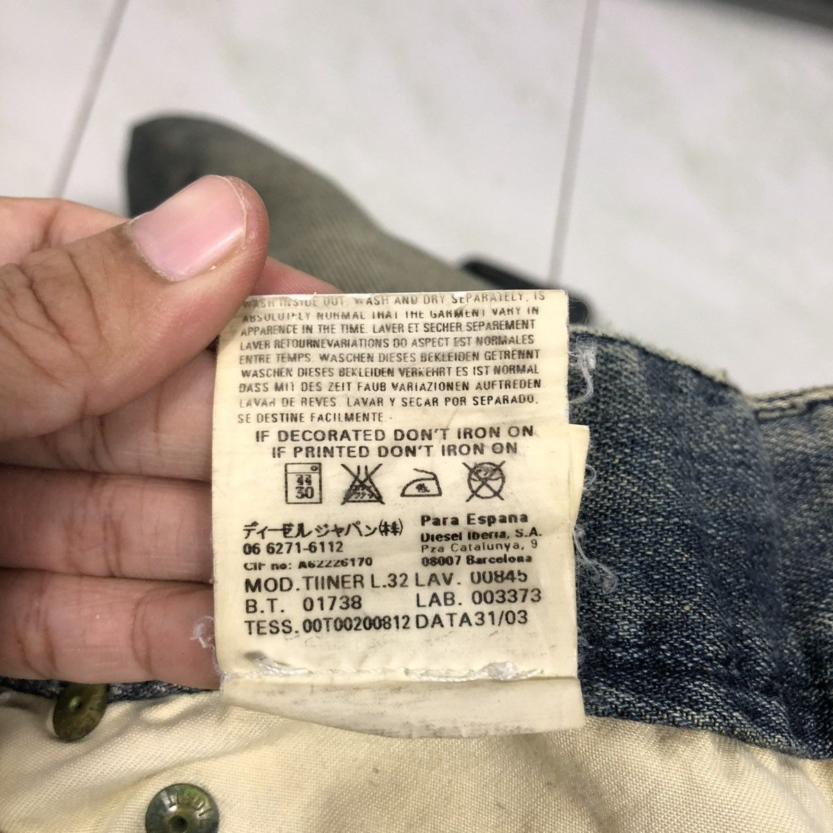 Diesel 🔥DISTRESSED RUSTY DESIGN DIESEL DENIM JEANS PATCHWORK Size US 32 / EU 48 - 25 Thumbnail
