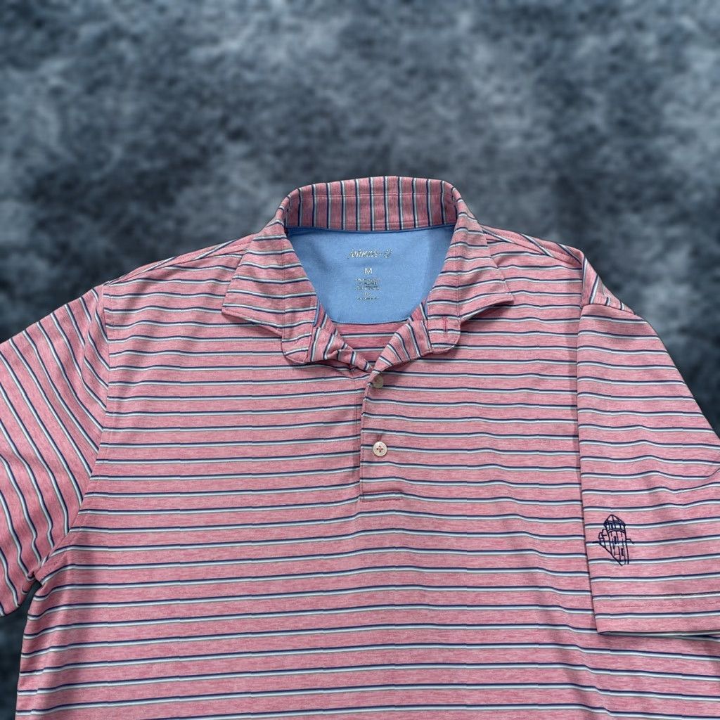 johnnie-O johnnie-O Biltmore Polo Shirt Mens M Pink Striped Golf Polo Shirt Size US M / EU 48-50 / 2 - 1 Thumbnail