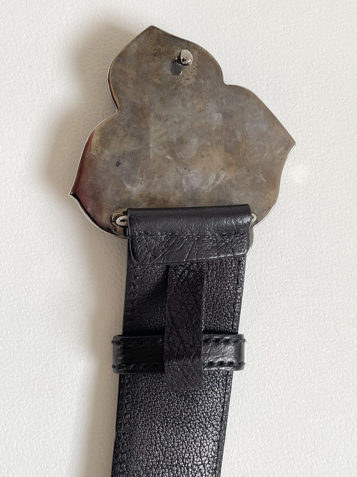 Miu Miu ‘Metal Flower Buckle’ Western Leather Belt Size 32 - 12 Thumbnail