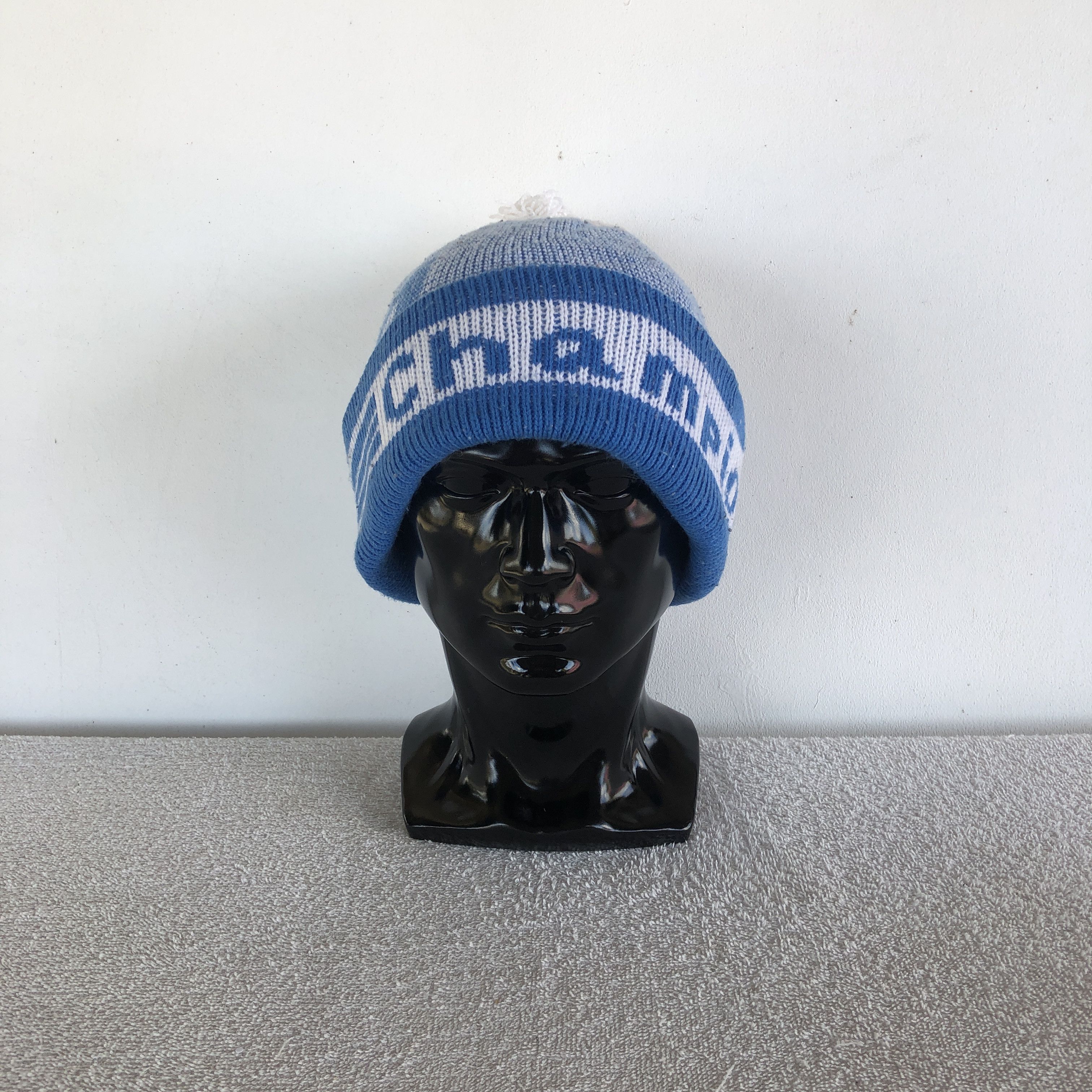 Japanese Brand Vintage 70s Champion Striped Beanie Snow Caps Pom Pom Hats Size ONE SIZE - 2 Thumbnail