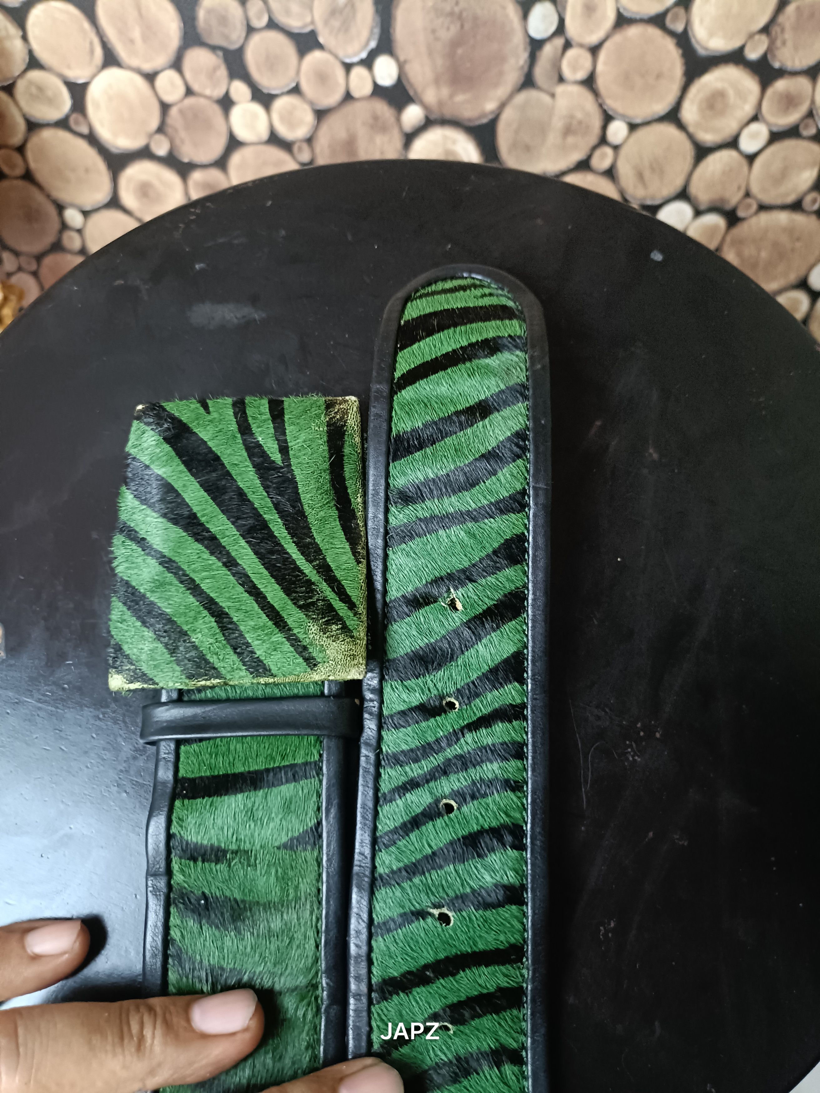 Renoma Vintage renoma zebra pattern hair leather belt Size ONE SIZE - 2 Thumbnail