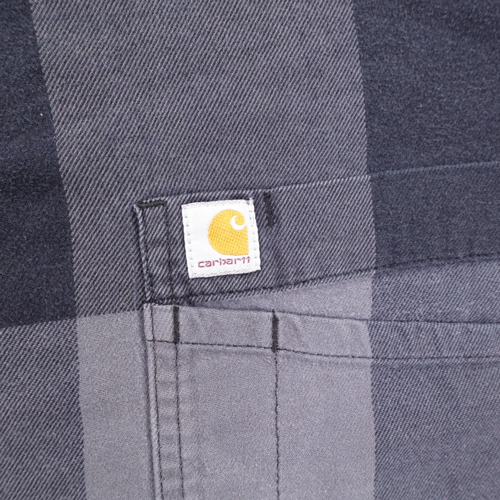 Carhartt VINTAGE Carhartt Jacket Mens XL Gray Buffalo Plaid Fleece Lined Flannel Shirt Shacket Size US XL / EU 56 / 4 - 3 Thumbnail