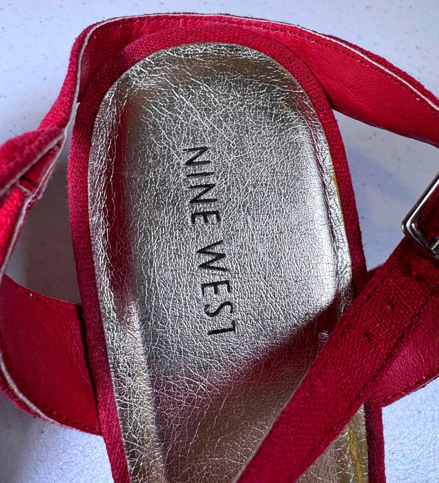Nine West Nine West Women's Wedge Sandals - Stylish Red Design Size US 10.5 / IT 40.5 - 2 Thumbnail
