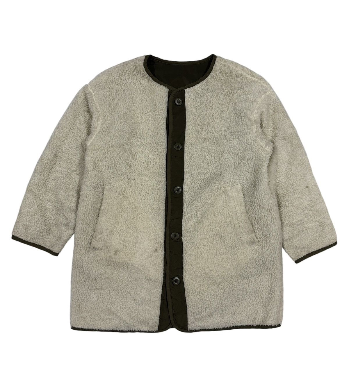 Beams Plus × Japanese Brand Vtg🔥Ray Beams Military Quilted Cardigan Reversible Sherpa Size US M / EU 48-50 / 2 - 2 Thumbnail