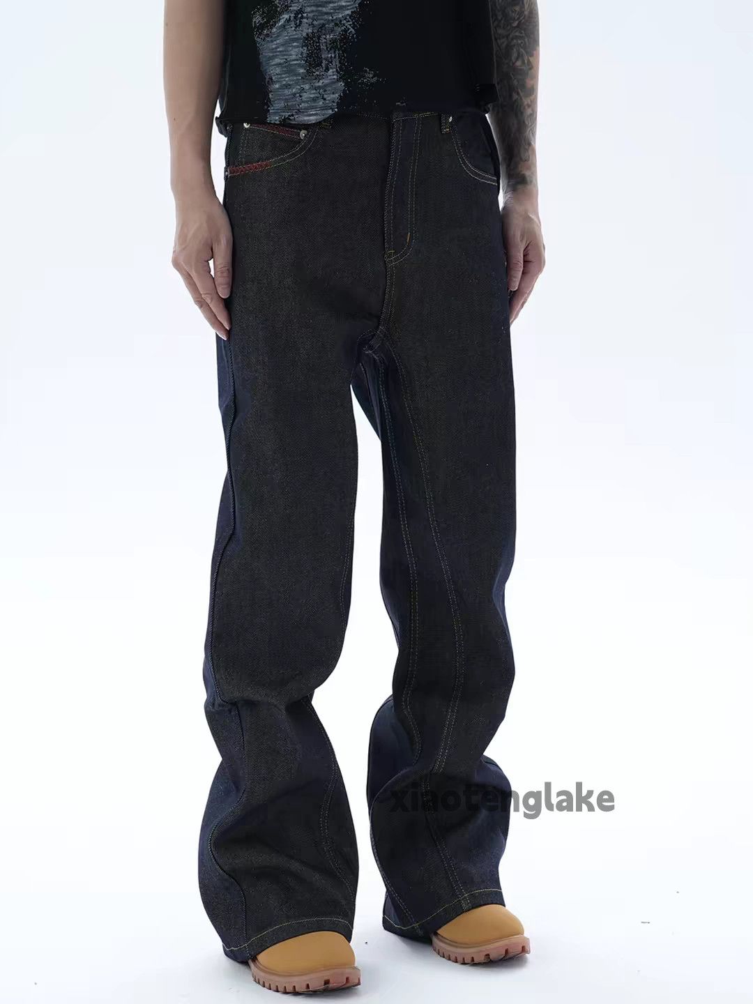 Jean × Streetwear Black Opium Baggy Flare jeans | Grailed