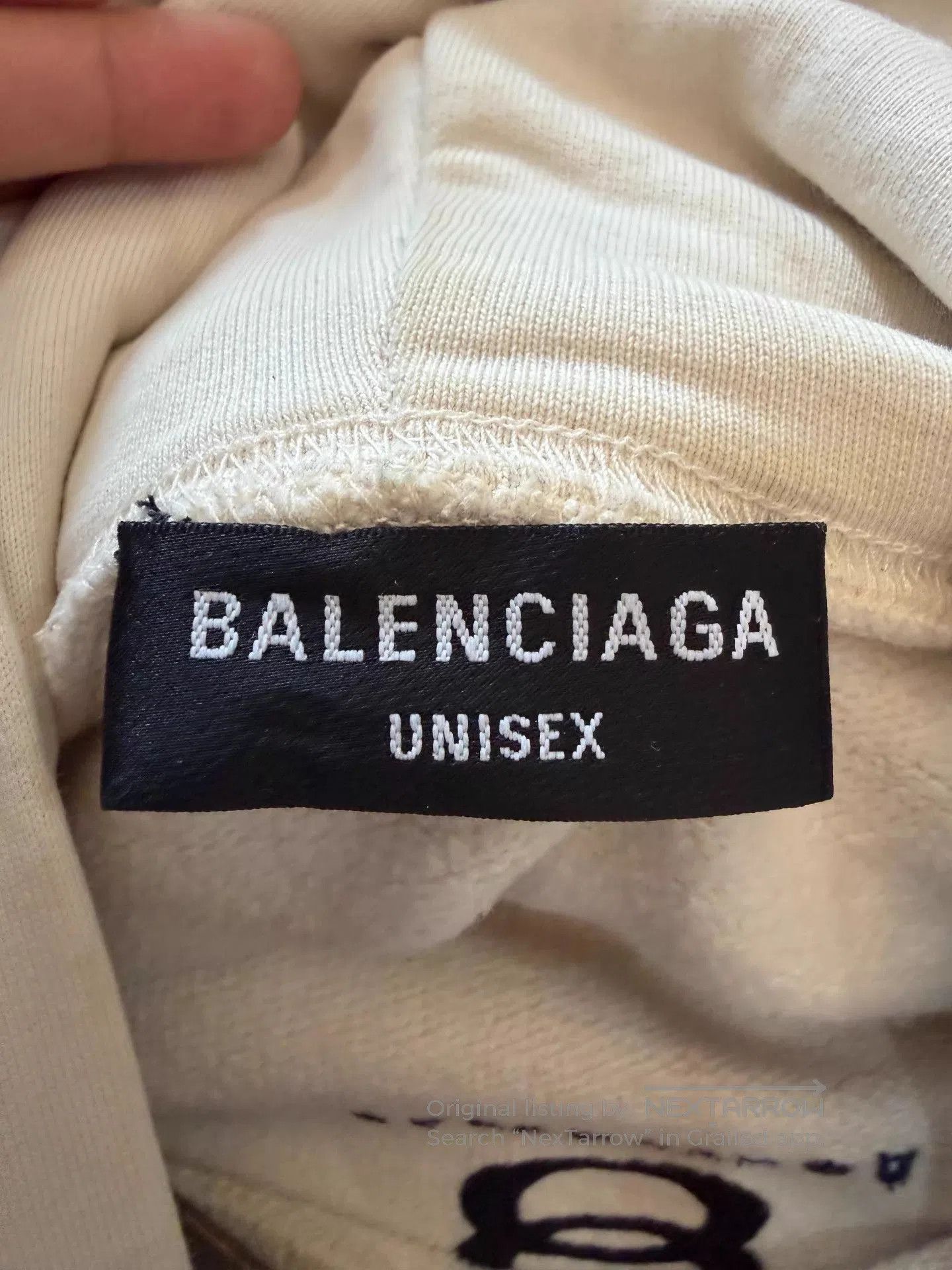 Balenciaga Beige Oversized Hoodie with Front Pocket. Size US S / EU 44-46 / 1 - 3 Thumbnail