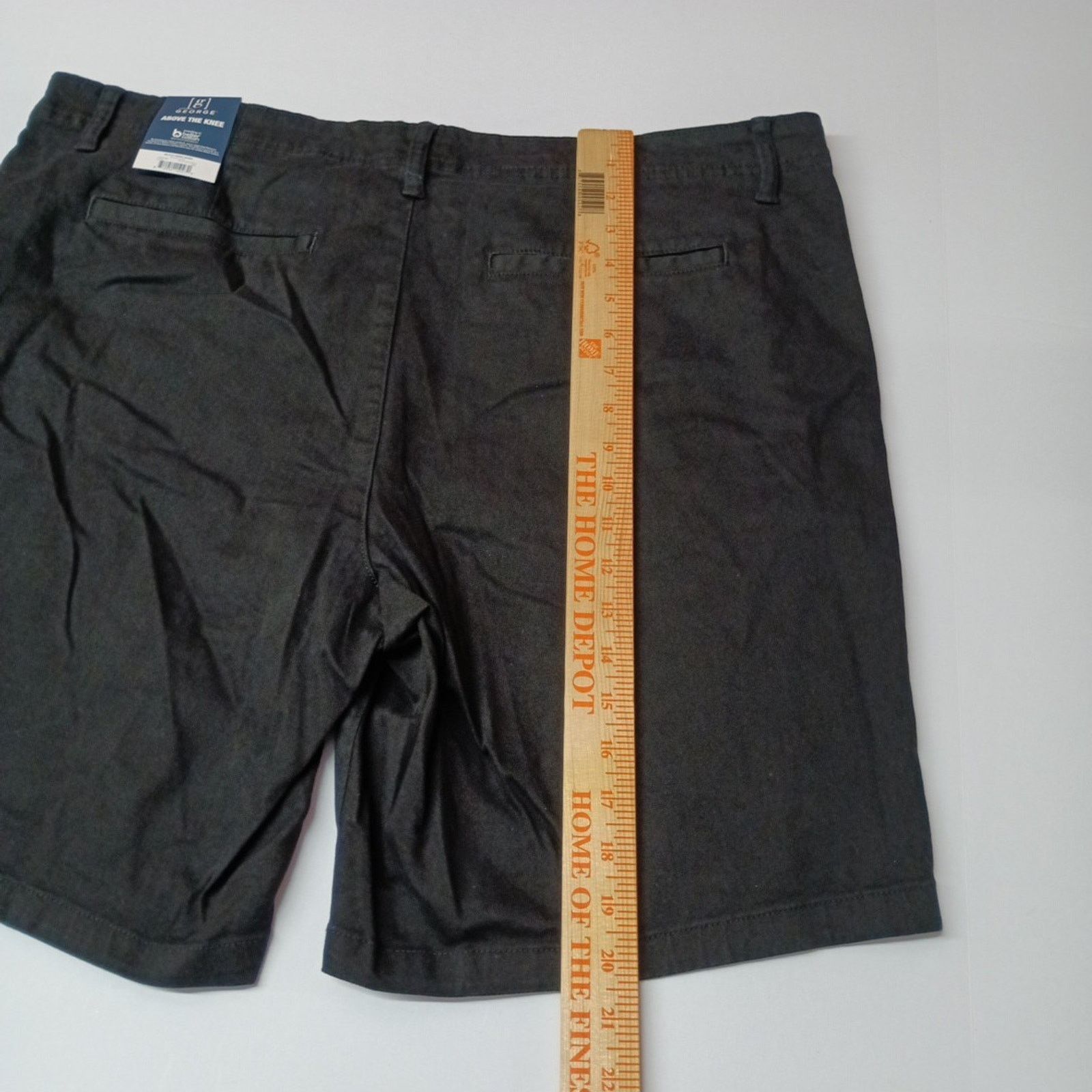 George George Twill Shorts Men's Size 40 Black Flat Front 9" Inseam Size US 40 / EU 56 - 6 Thumbnail