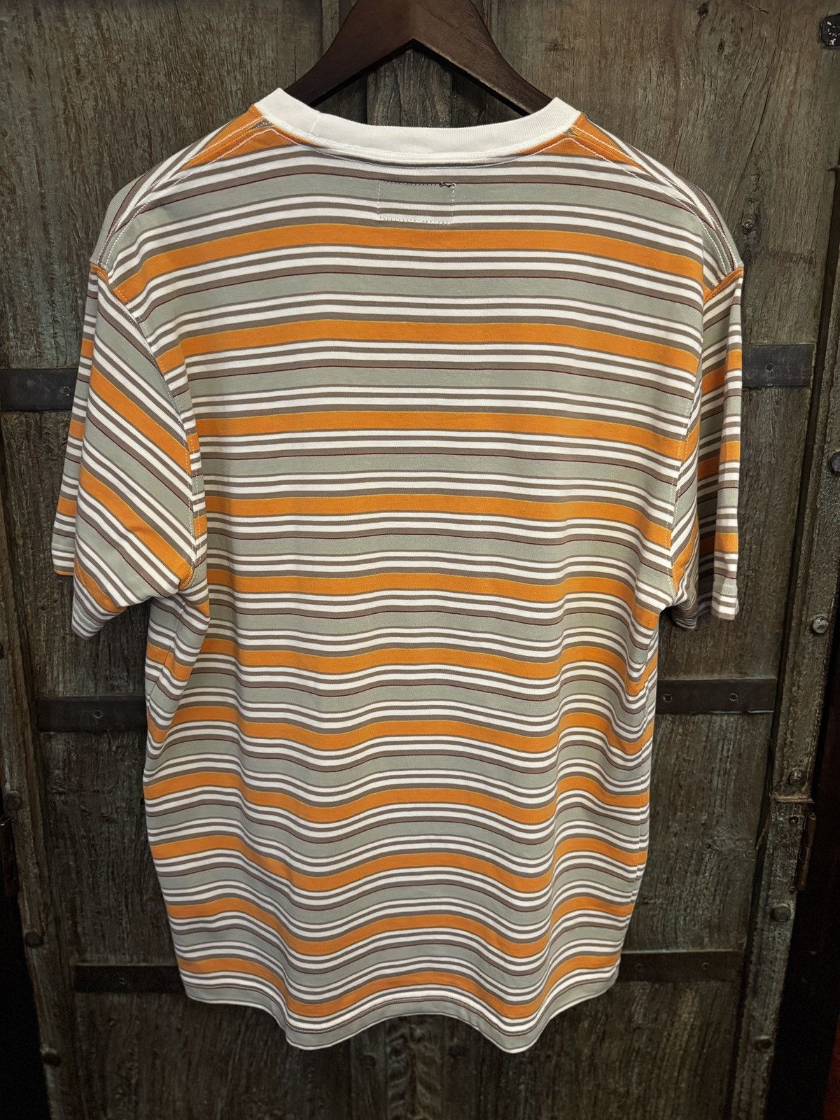 Beams Plus Beams Plus Multistripe Pocket Tee in Off White,Orange,Green Size US XL / EU 56 / 4 - 4 Thumbnail