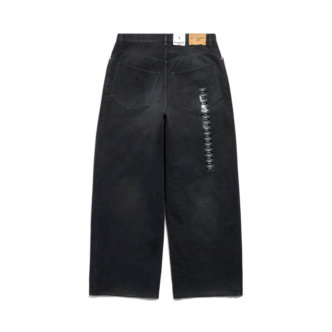 Balenciaga o1tr1nto0725 Denim Size Sticker Baggy Pants in Black Size 27" / US 4 / IT 40 - 2 Thumbnail
