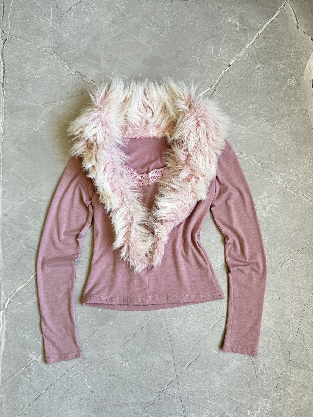 Vintage Fur Trim Long Sleeve Top If Six Was Nine LGB Style