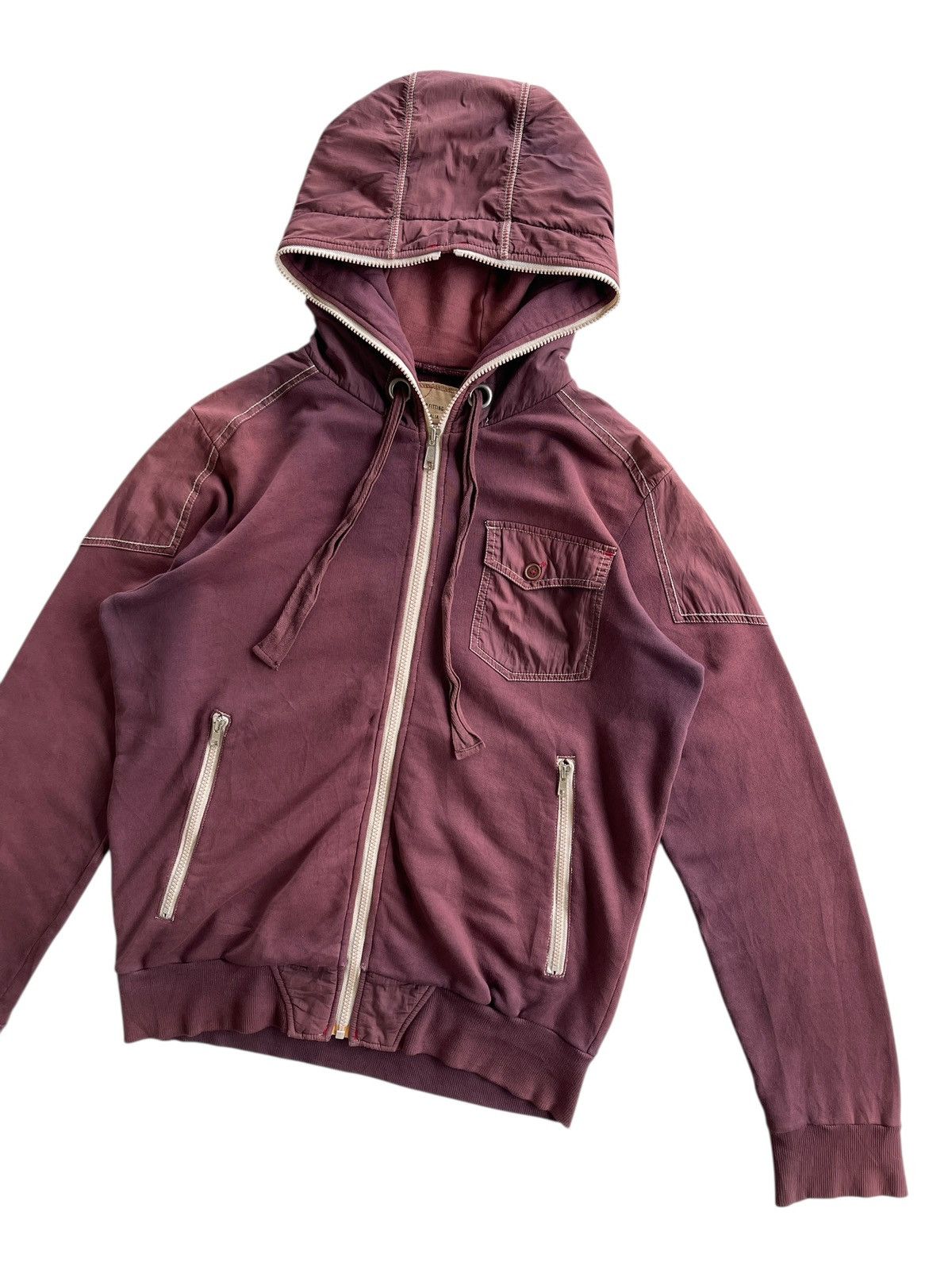 Japanese Brand BALL Sunfaded Burgundy Hooded Sweaters Size US M / EU 48-50 / 2 - 7 Thumbnail