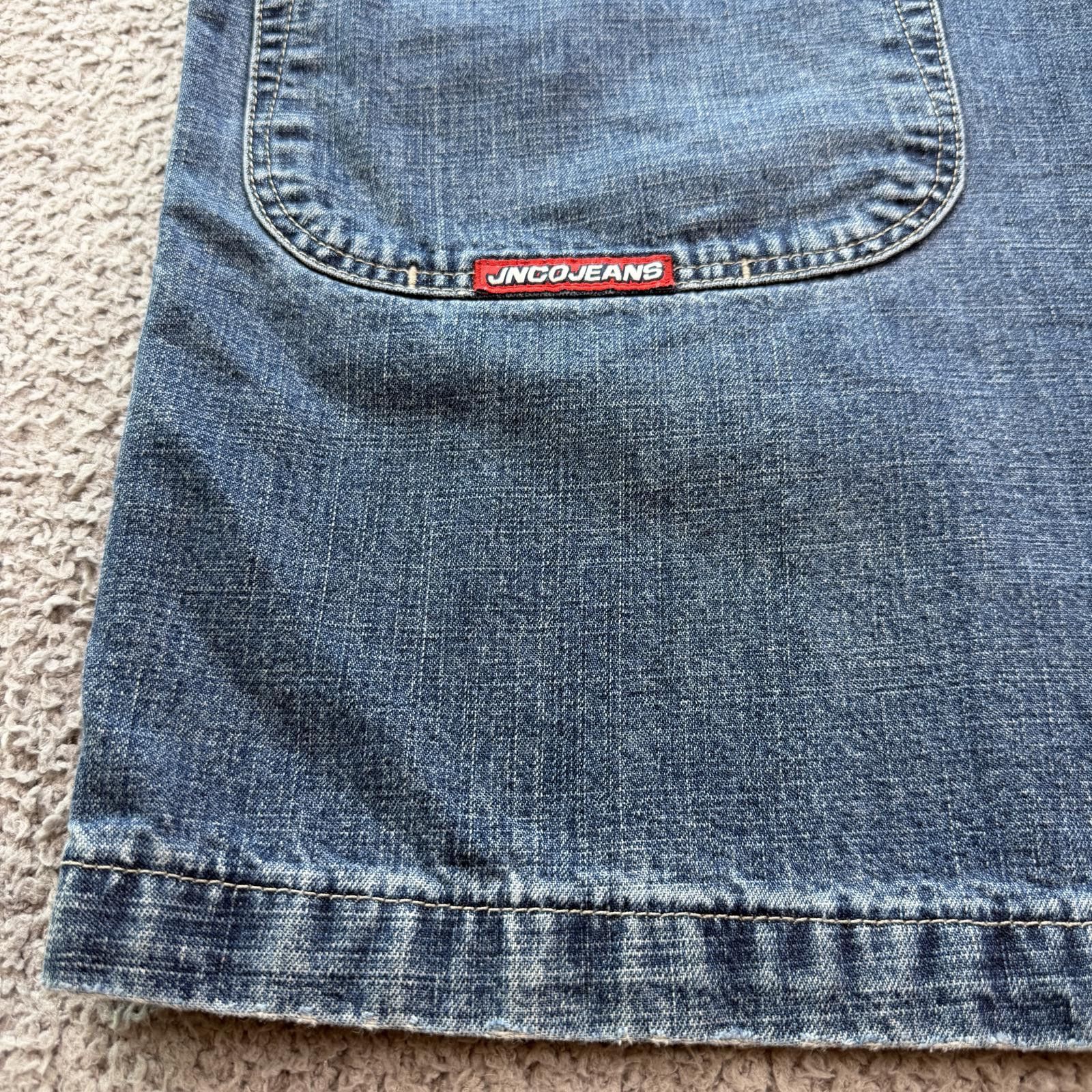 JNCO Vintage JNCO Jeans Denim Shorts Mens 34 Blue Y2K Flame Logo Size US 34 / EU 50 - 7 Thumbnail