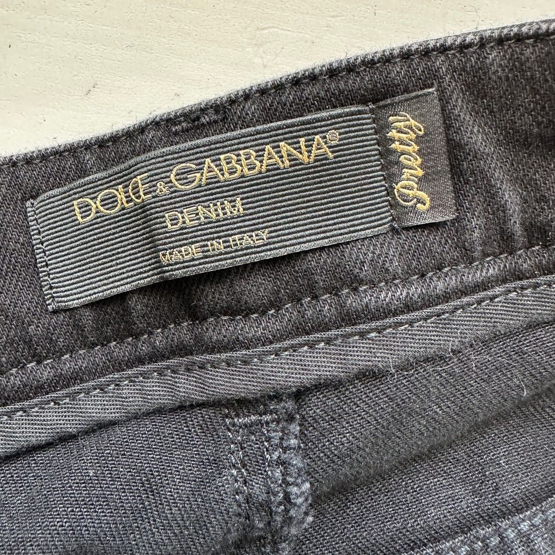 Dolce & Gabbana Dolce & Gabbana Black Jean Red Patch Hearts on Back 44 / L Size 32" / US 10 / IT 46 - 10 Thumbnail