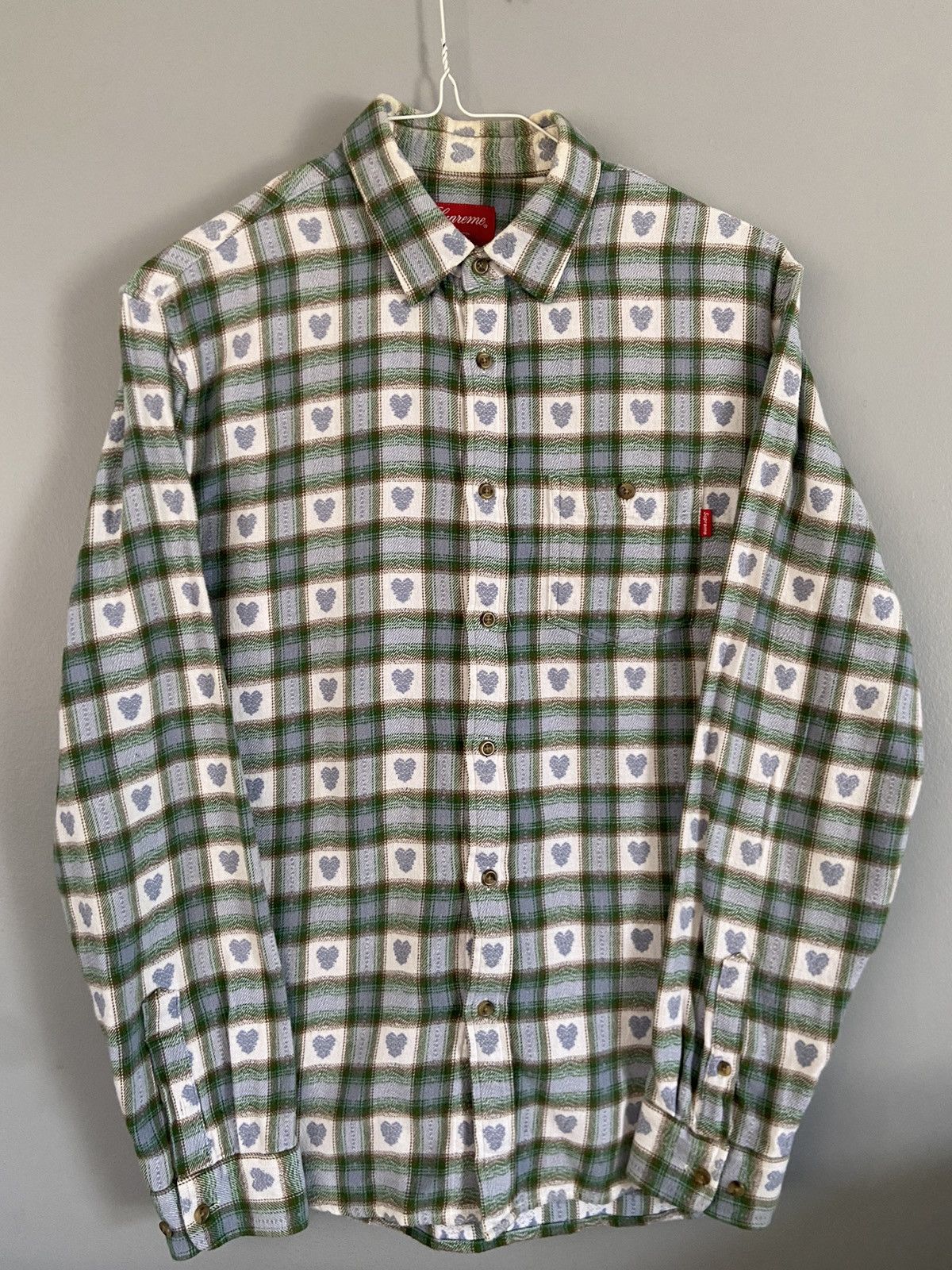 Supreme Supreme Hearts Plaid Flannel Shirt SS16 | Grailed