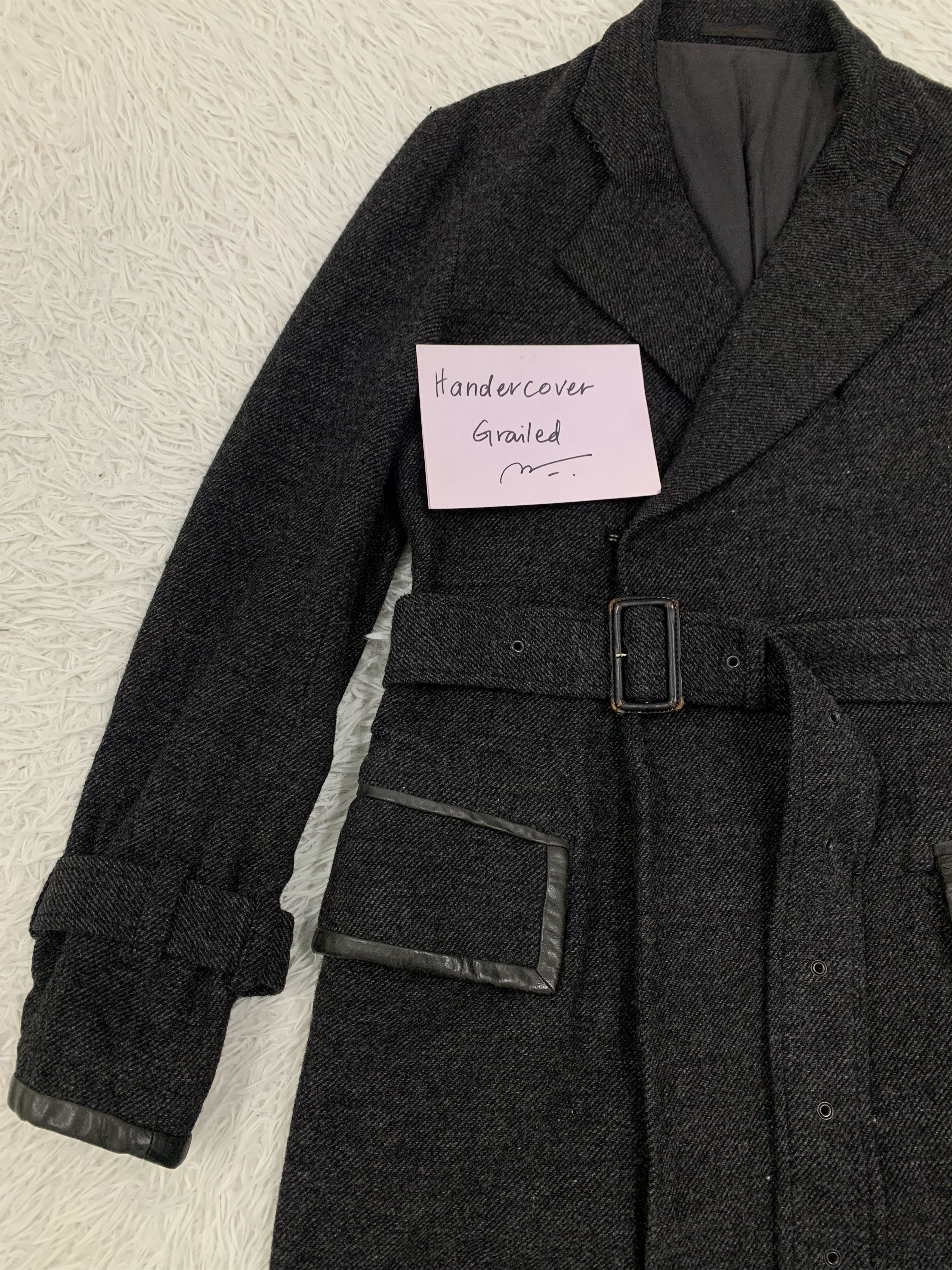 Yohji Yamamoto Vintage Y's by Yohji Yamamoto Gabardine Belted Wool Coat Size US M / EU 48-50 / 2 - 7 Thumbnail