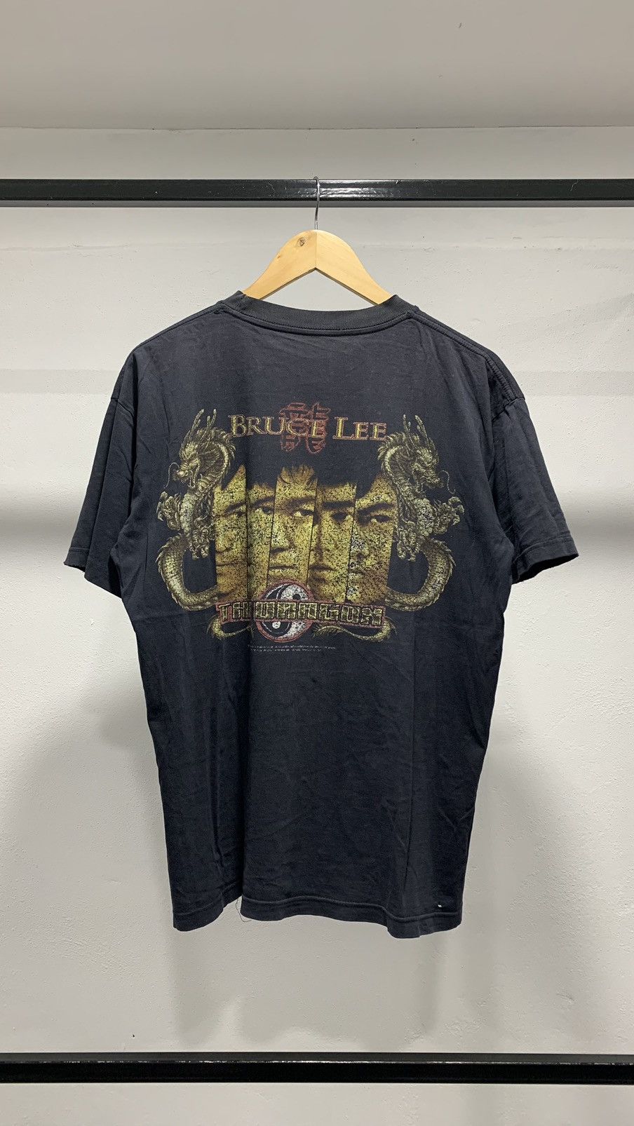 image of Bruce Lee Dragon Promo Tee Vintage in Black, Men's (Size Large)