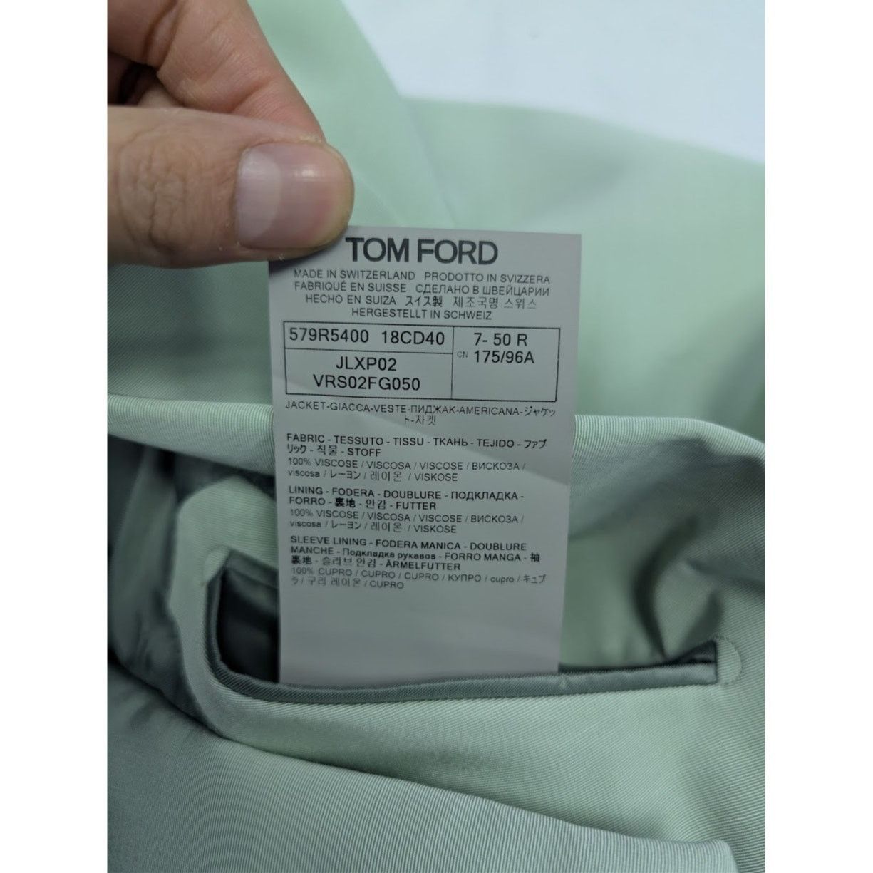 Tom Ford o1rshd1 Double Breasted Jacket in Light Green Size US M / EU 48-50 / 2 - 17 Thumbnail