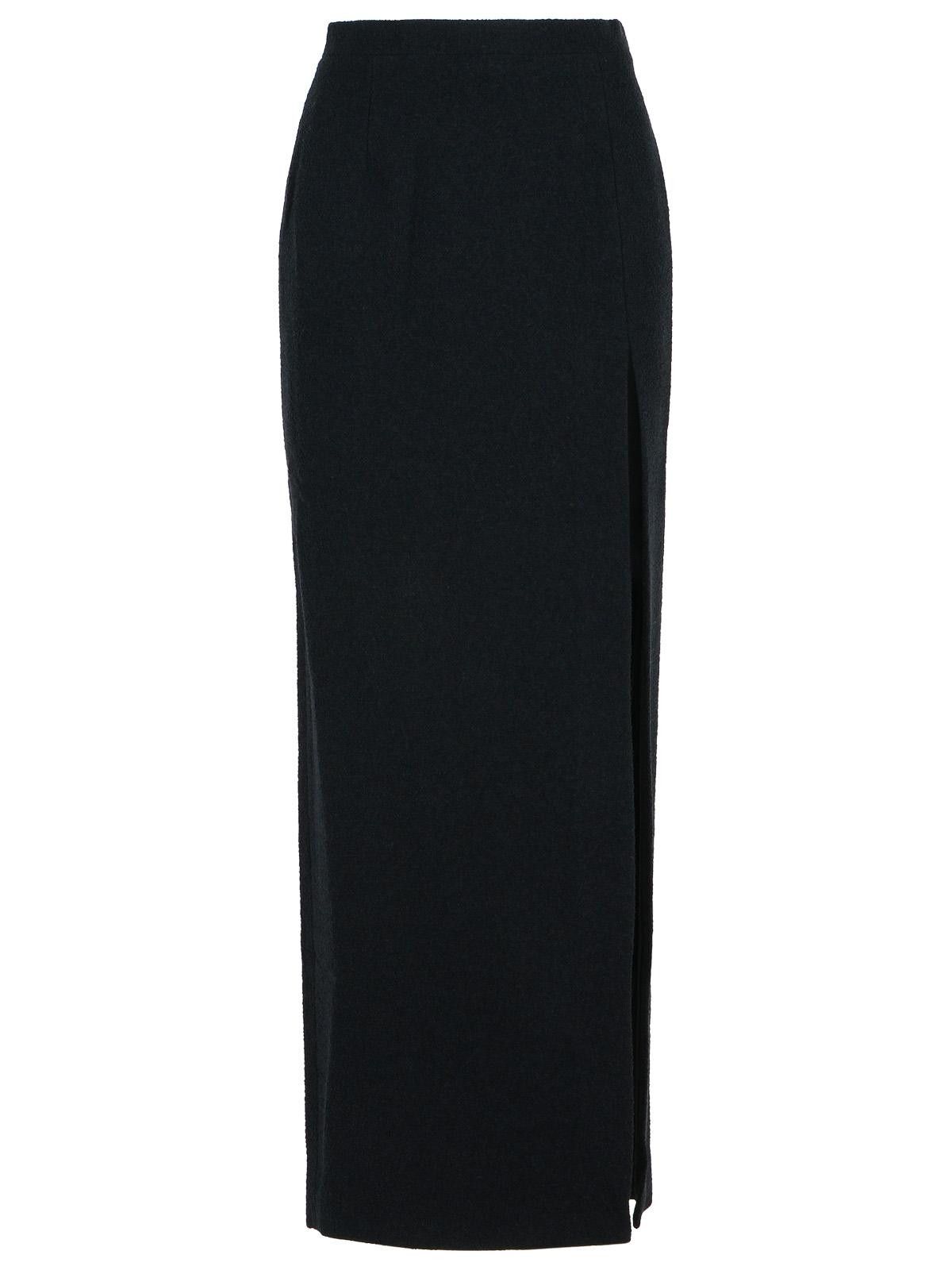 ALESSANDRA RICH Long Skirt In Black Virgin Wool Blend