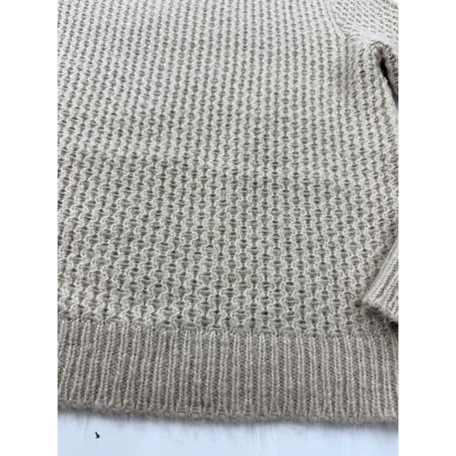 Vintage KERISMA Sweater Womens Small Beige Wool Blend Crewneck Pullover Long Sleeve Raglan Knit Waffle Knit Casual Fall Winter Size S / US 4 / IT 40 - 3 Thumbnail