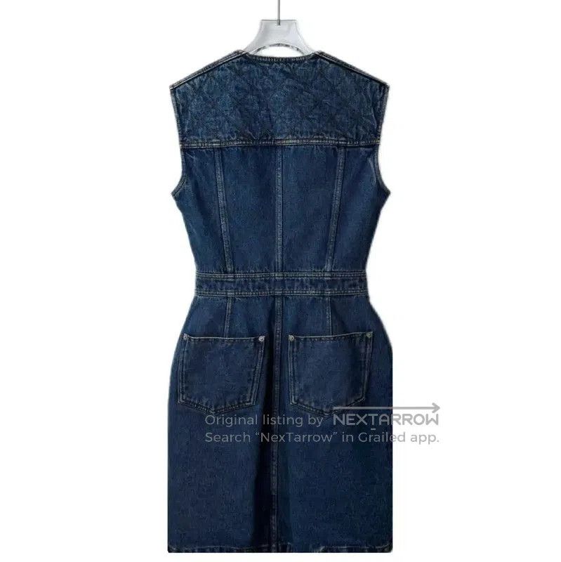 Louis Vuitton Louis Vuitton Blue Cotton Blend Women's Dress . Size L / US 10 / IT 46 - 2 Thumbnail